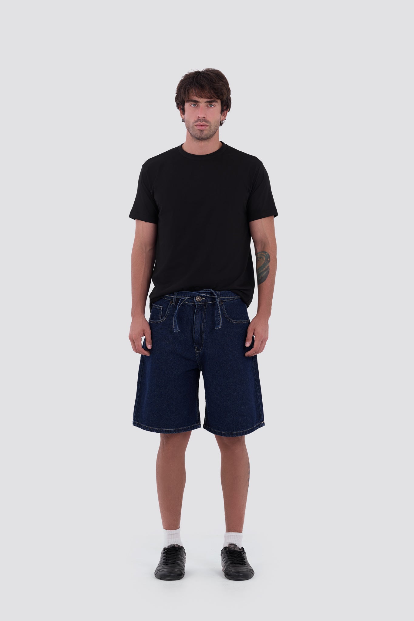 Dark Blue Denim Shorts