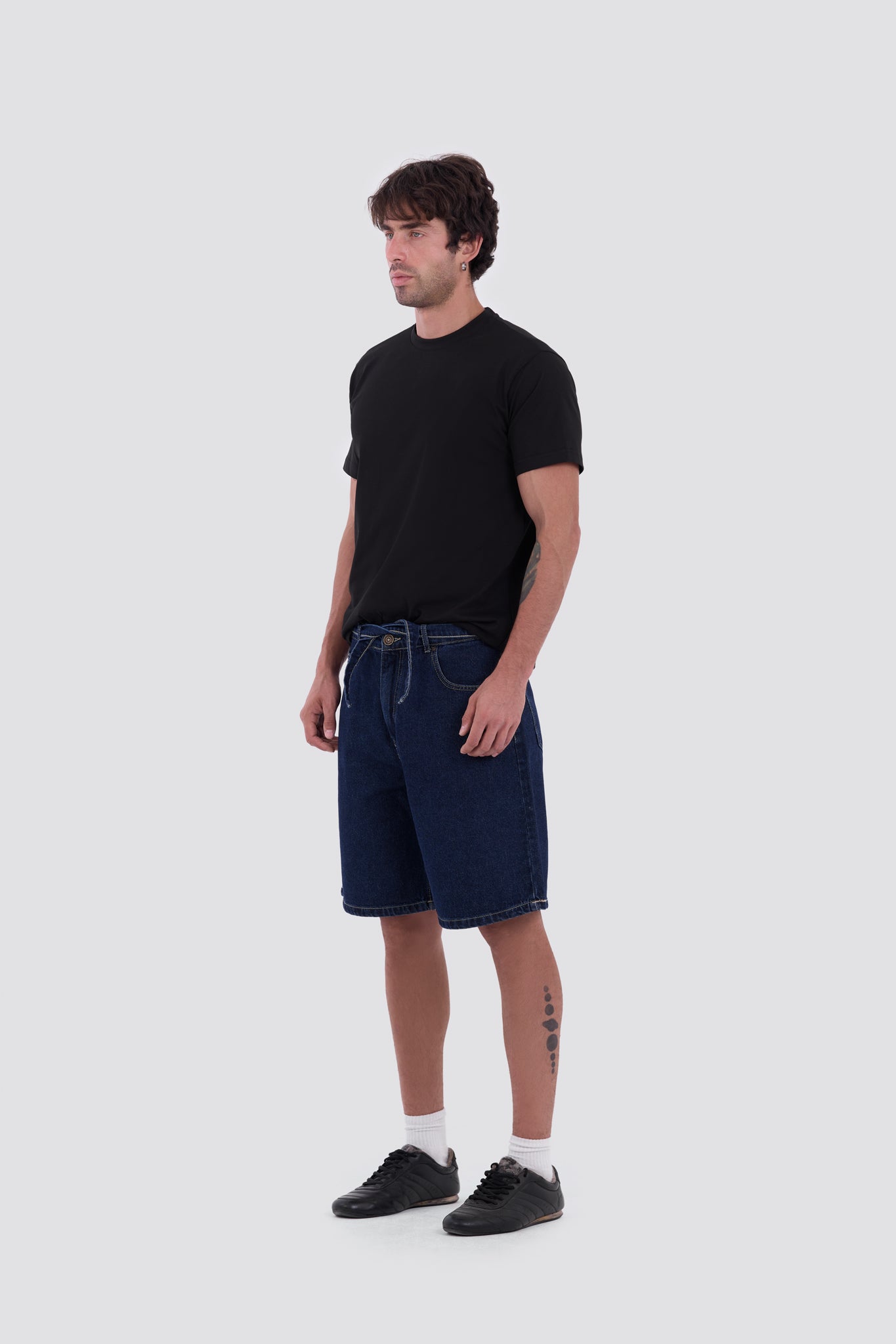 Dark Blue Denim Shorts