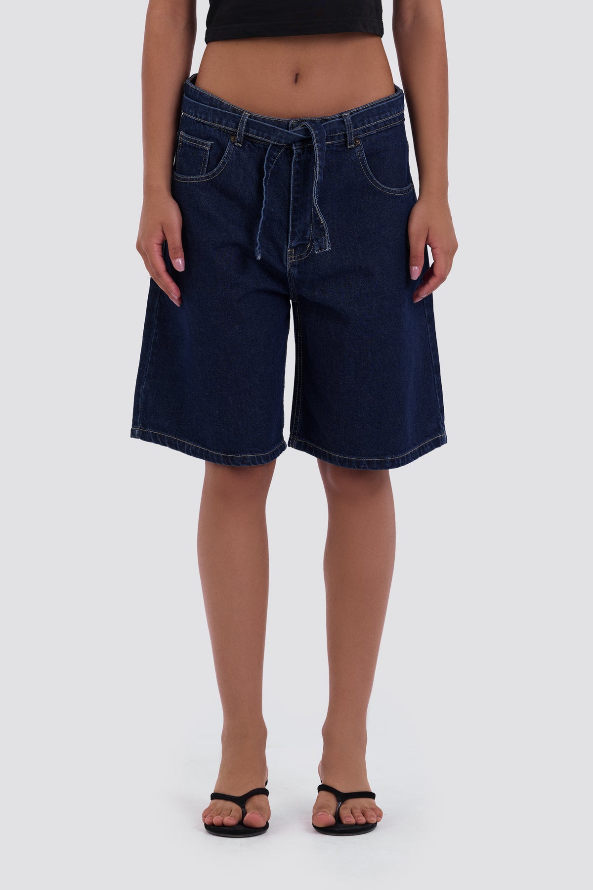Dark Blue Denim Shorts