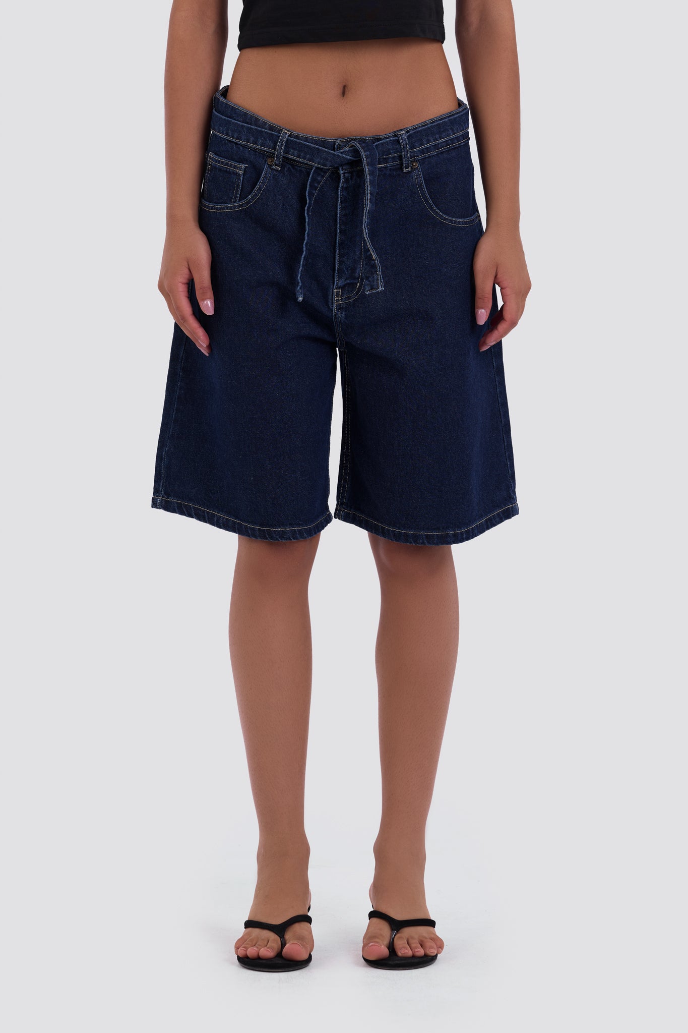 Dark Blue Denim Shorts
