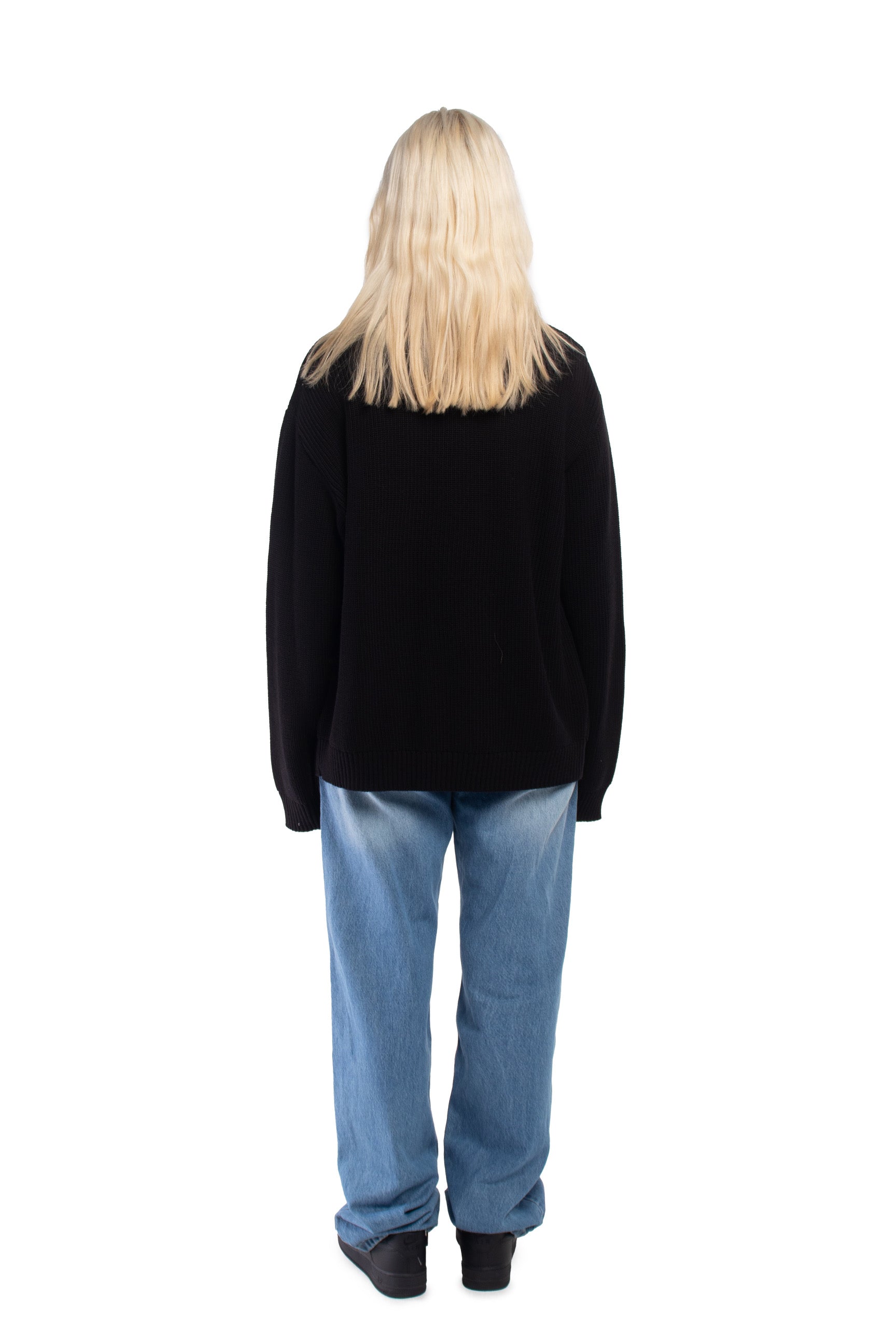 Black Knitted Zip Jacket