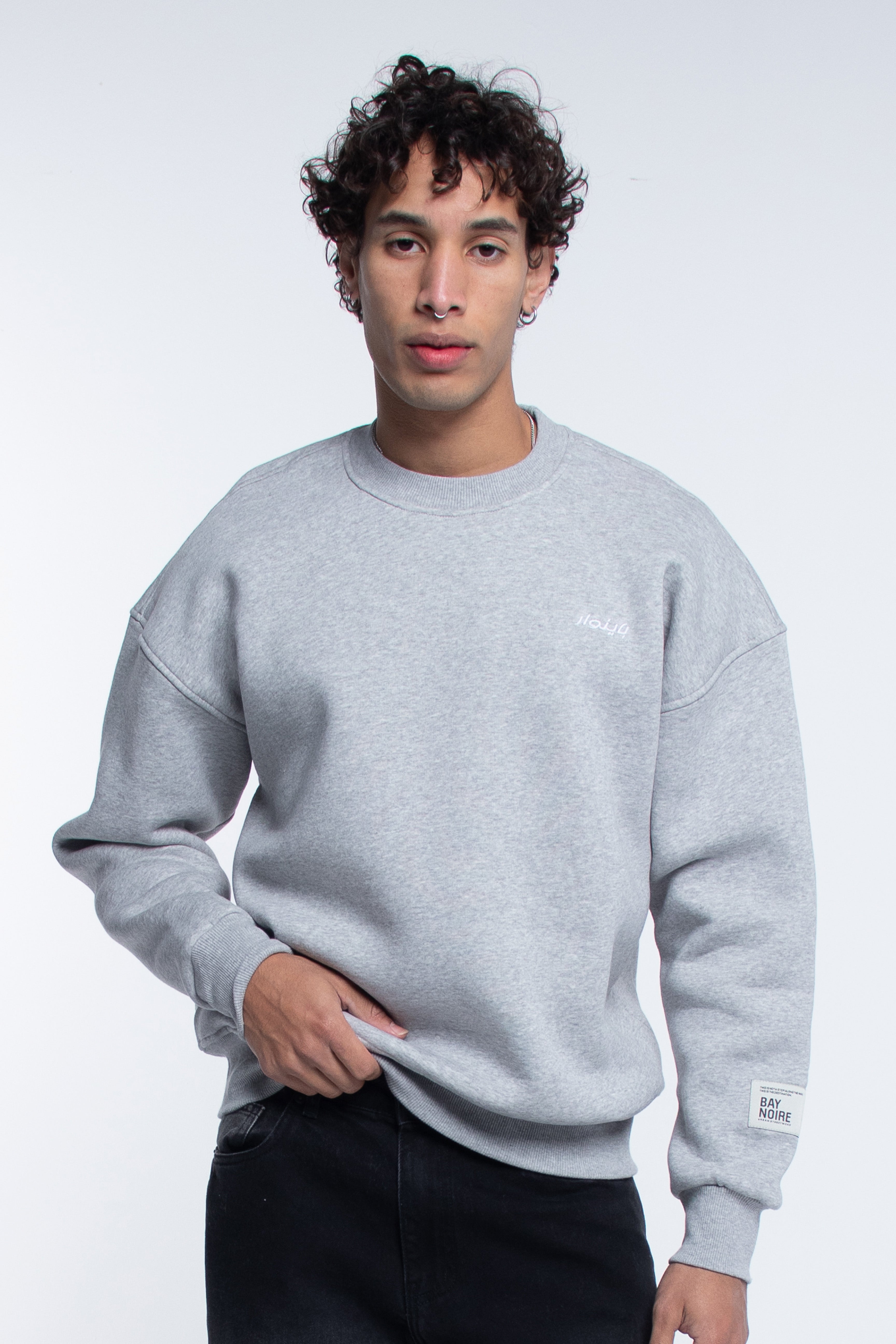 Grey B-Arabic Oversized Sweatshirt