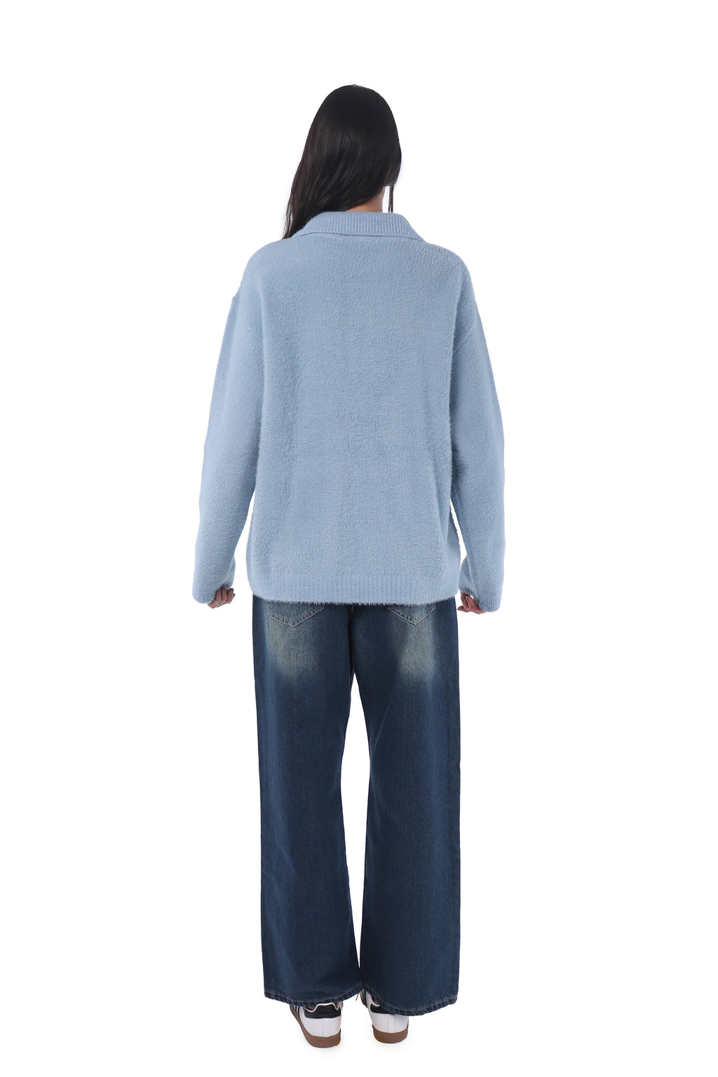 Blue Faux Fur Sweater