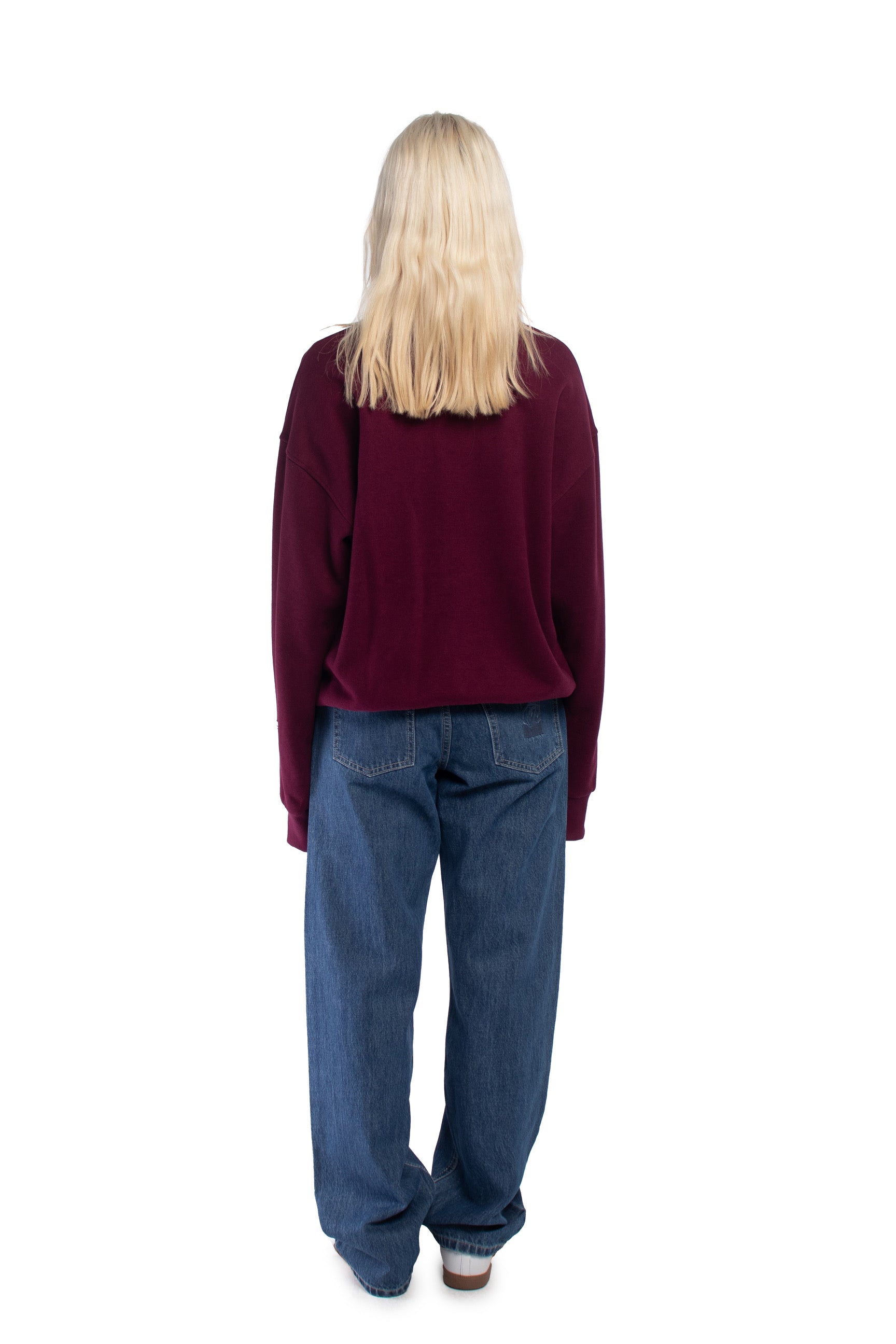 Burgundy Ribbed Sweatshirt