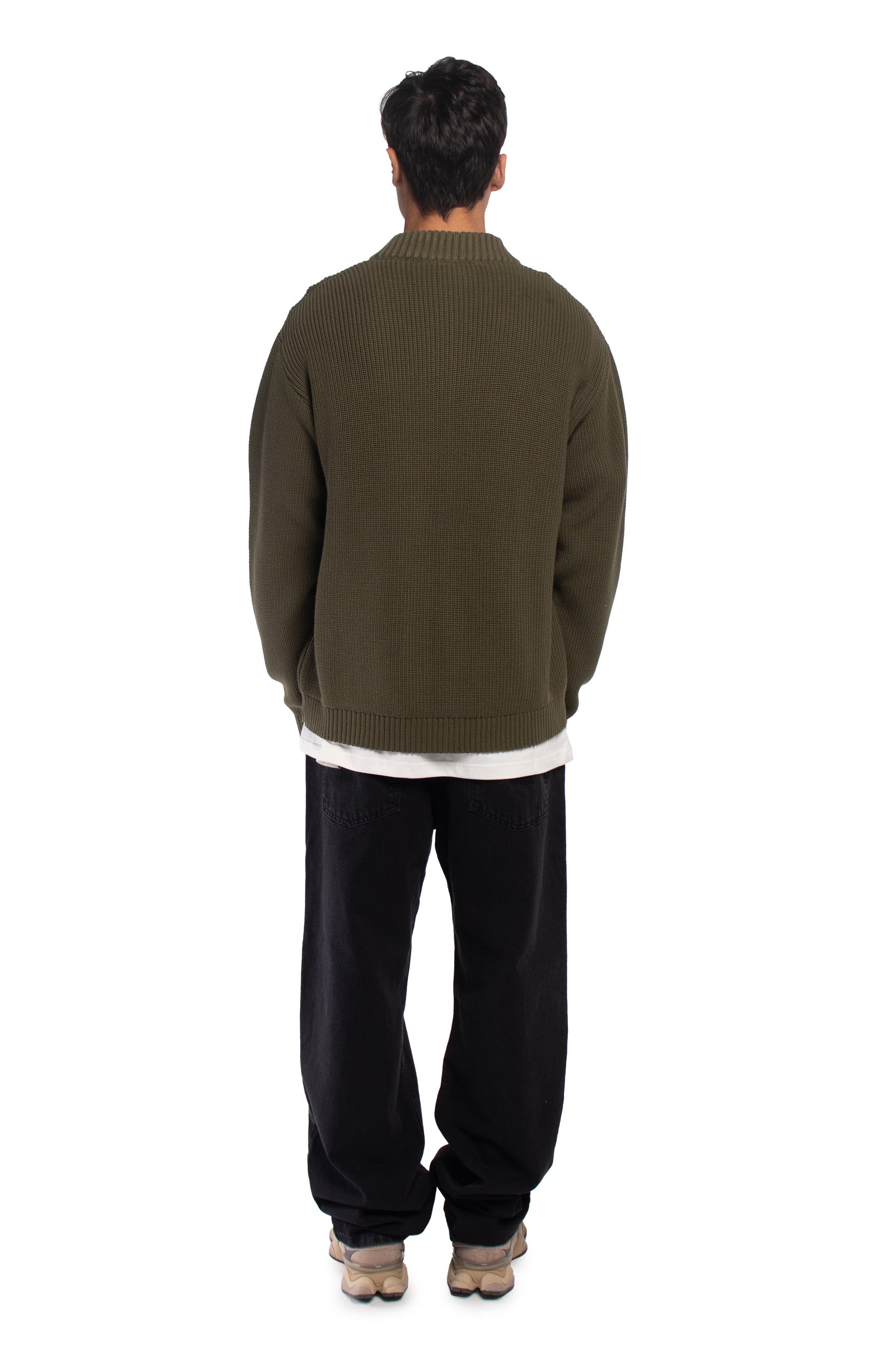 Olive Knitted Zip Jacket