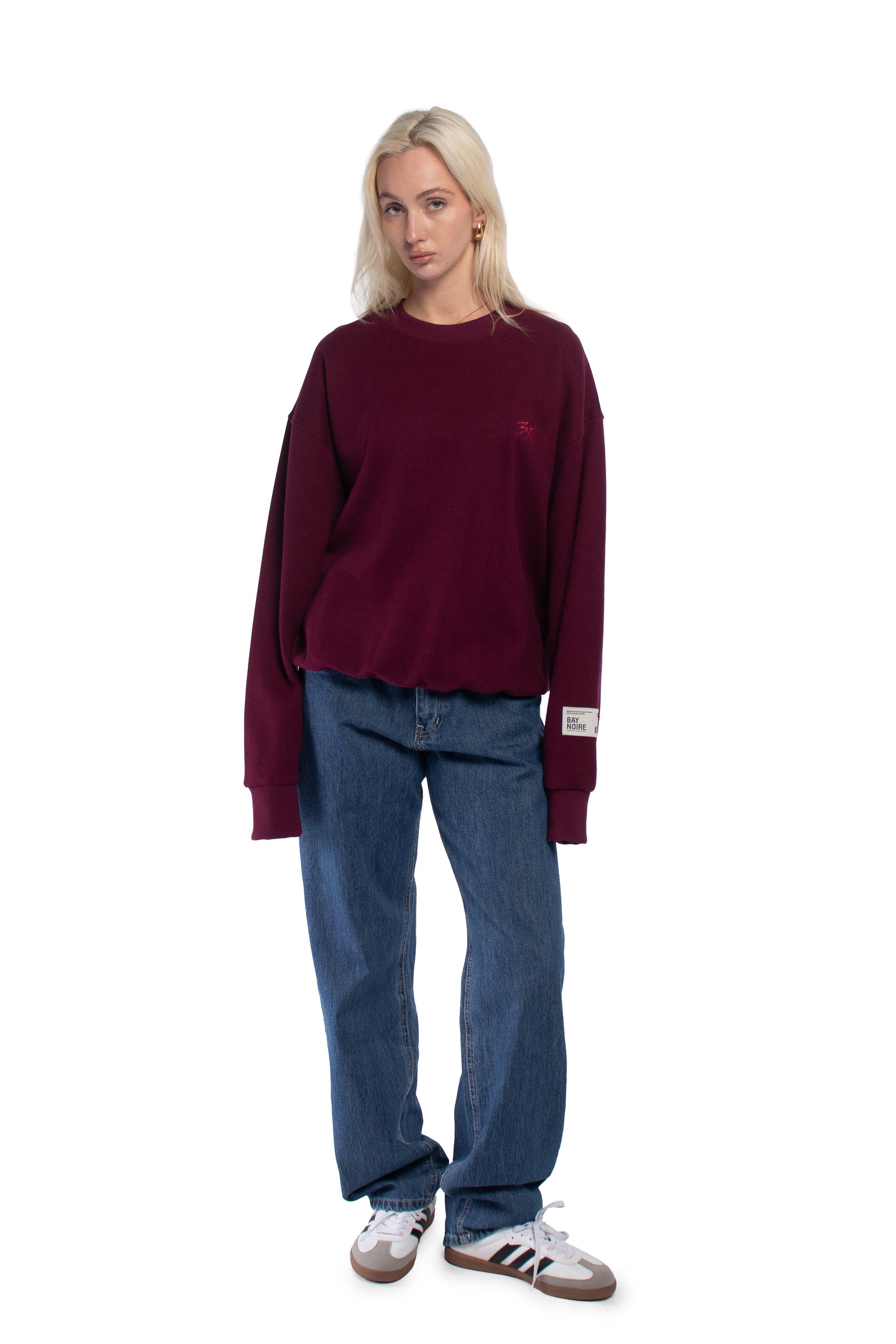 Burgundy Ribbed Sweatshirt