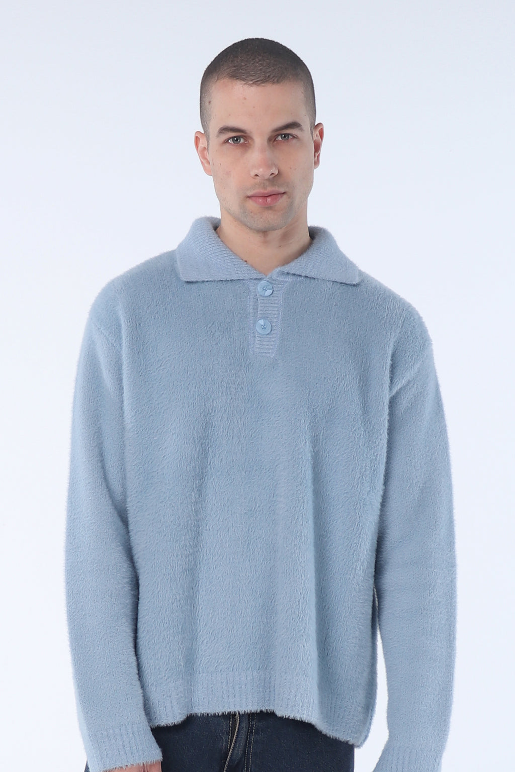 Blue Faux Fur Sweater