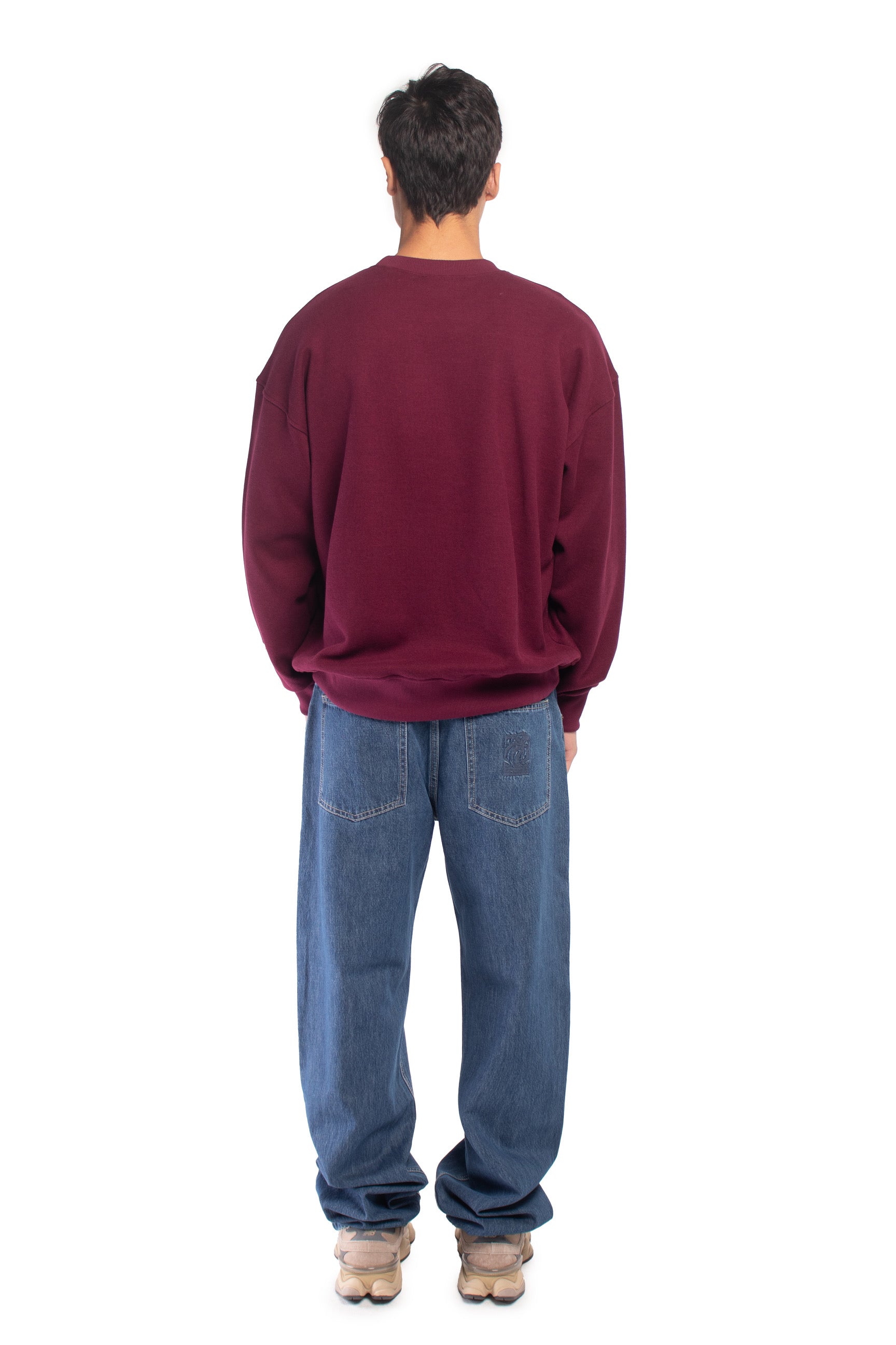 Burgundy Ribbed Sweatshirt