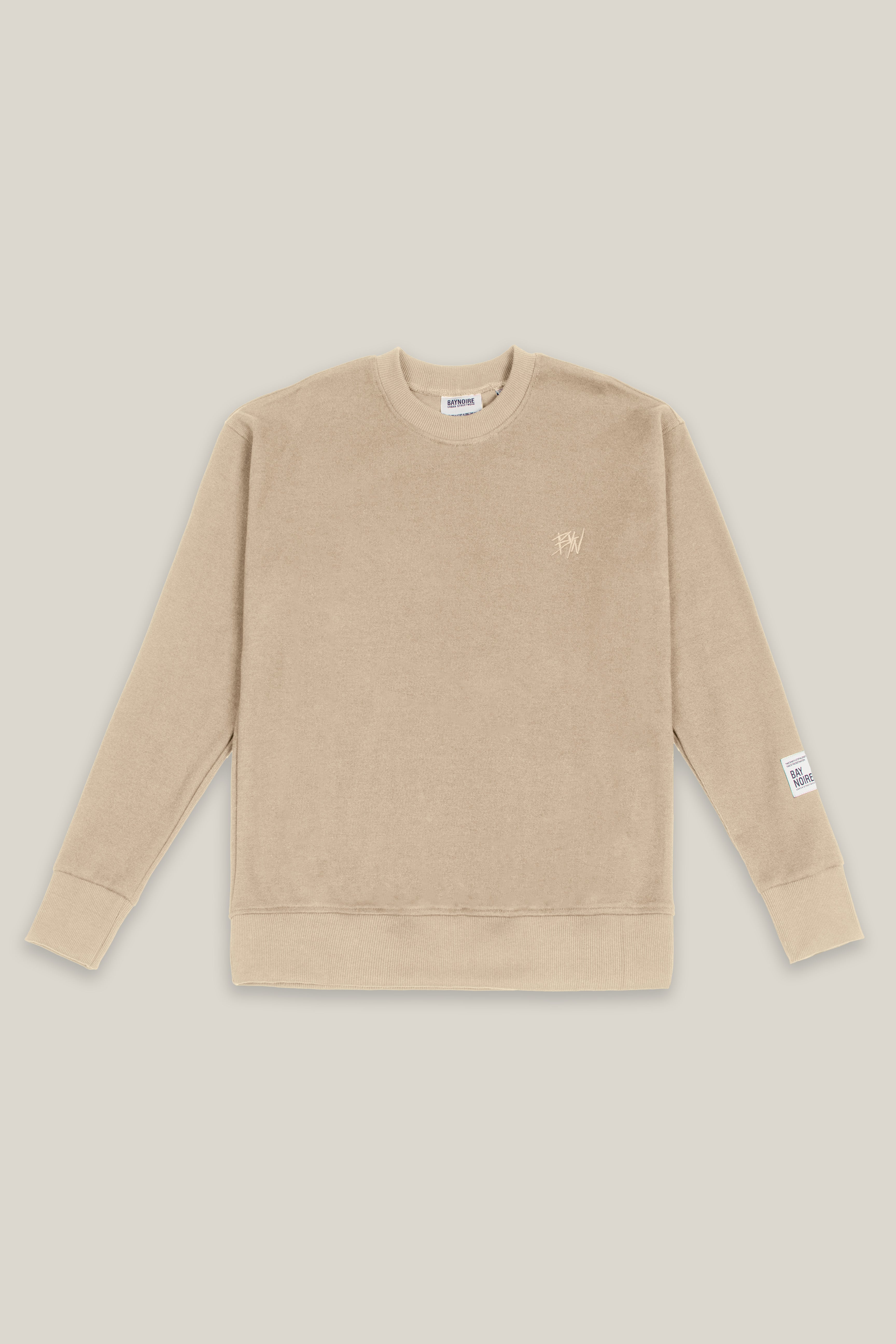Beige Ribbed Sweatshirt