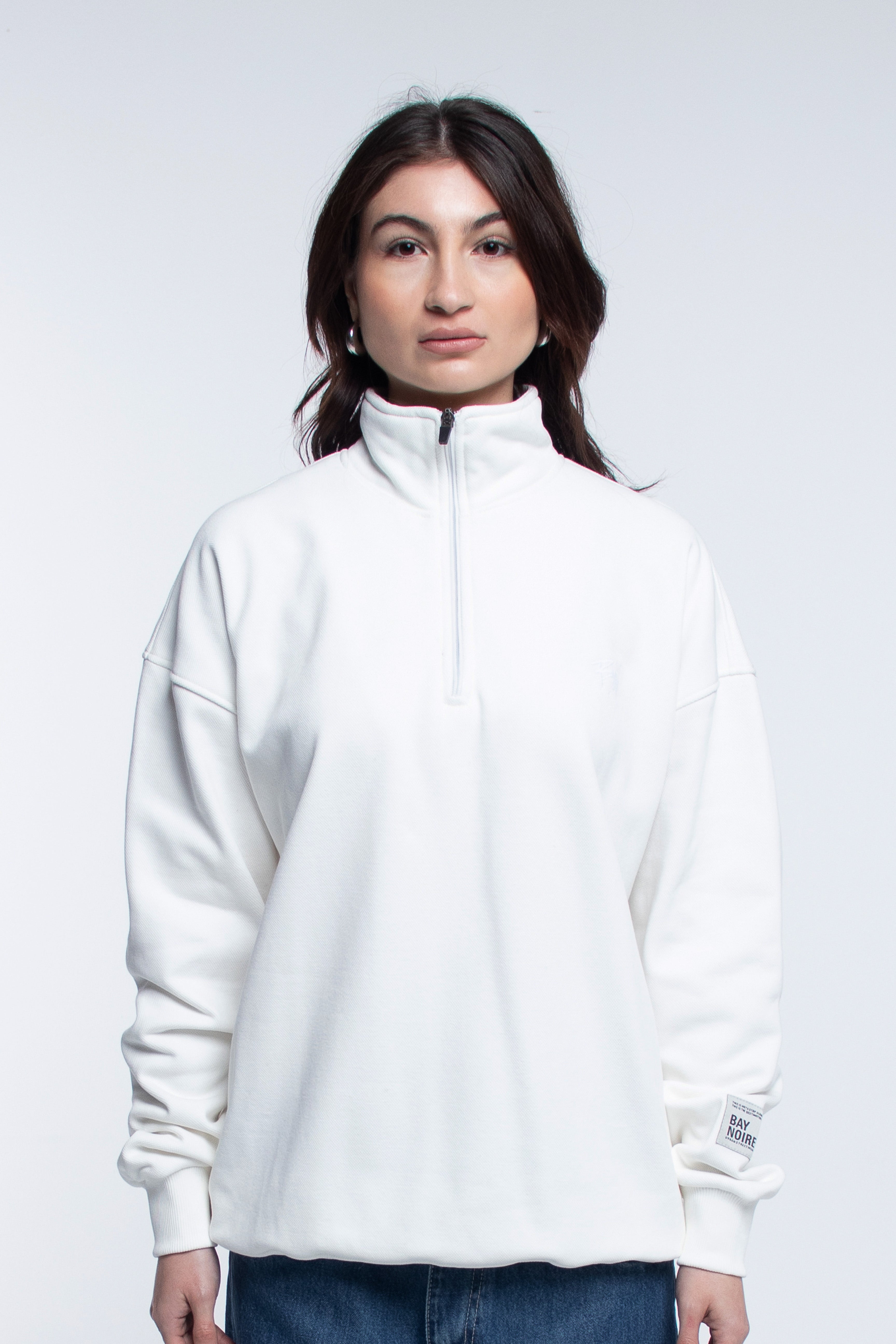 White EX Q-Zipper Sweatshirt
