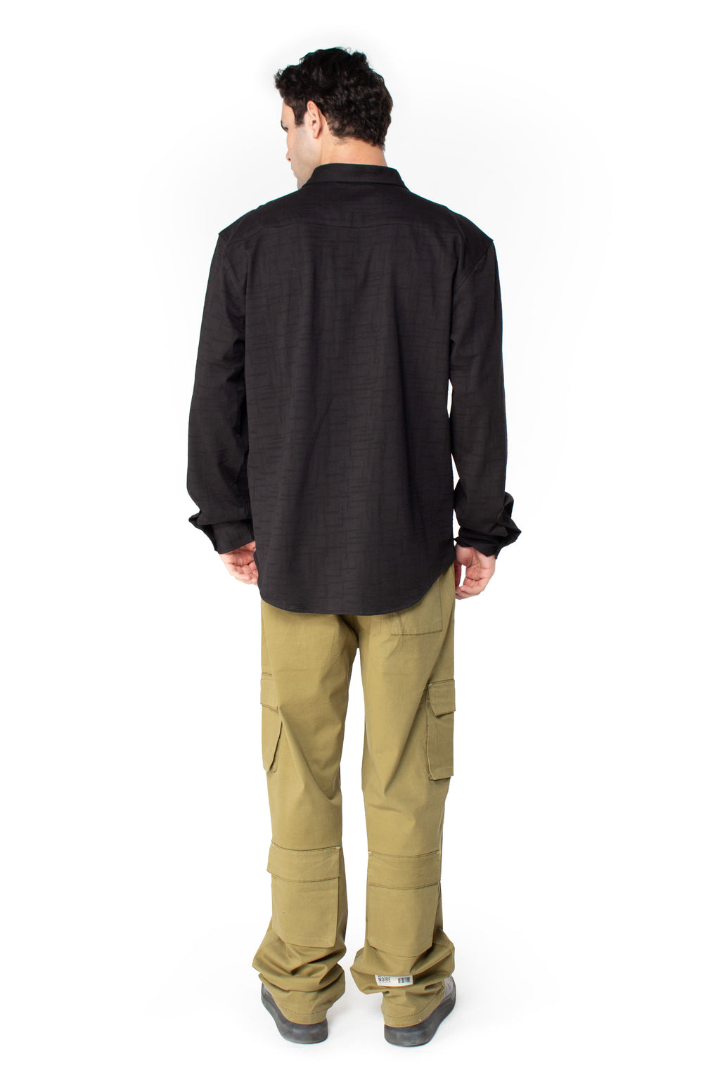 Black Jacquard Long-Sleeve Shirt