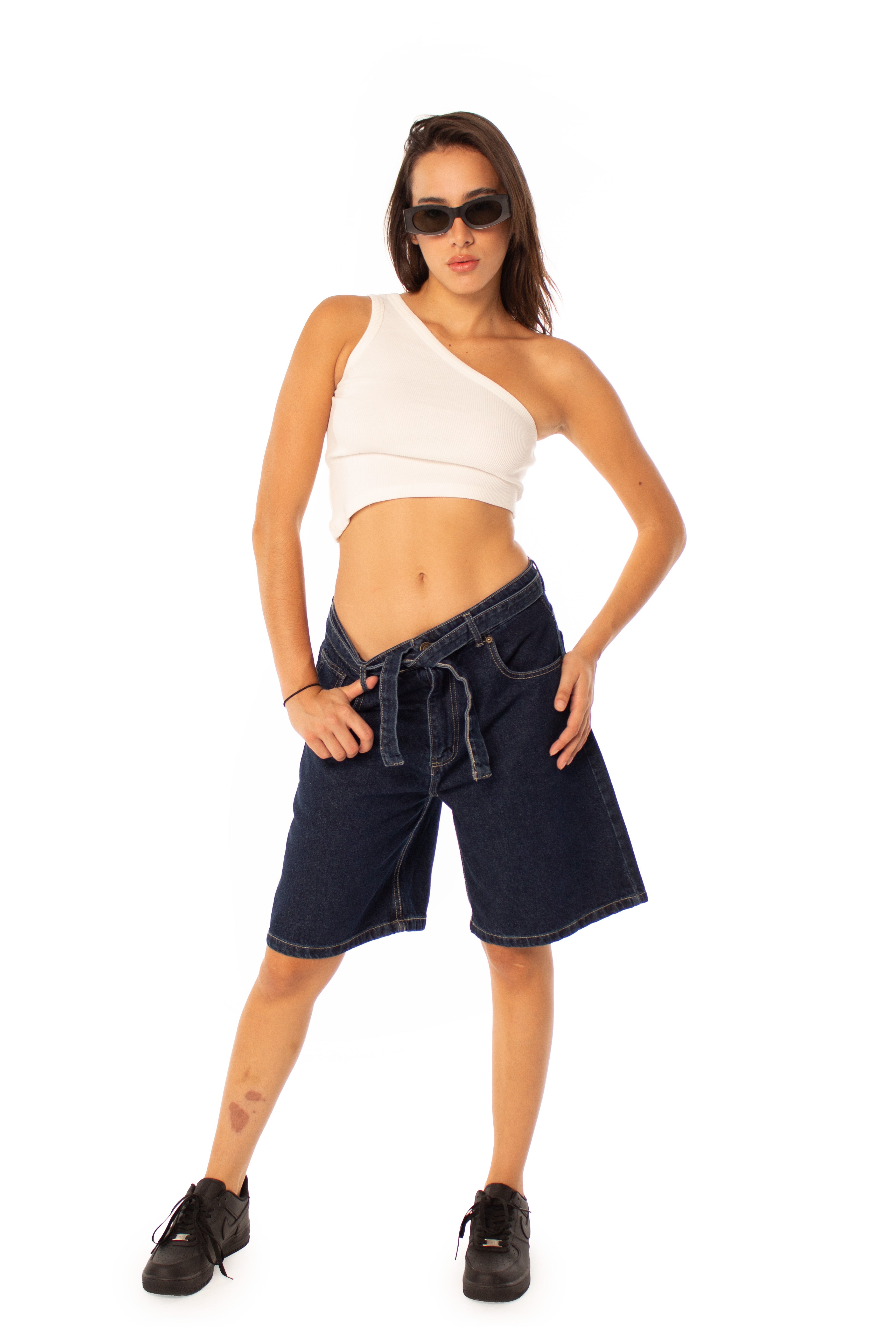 Dark Blue Denim Shorts