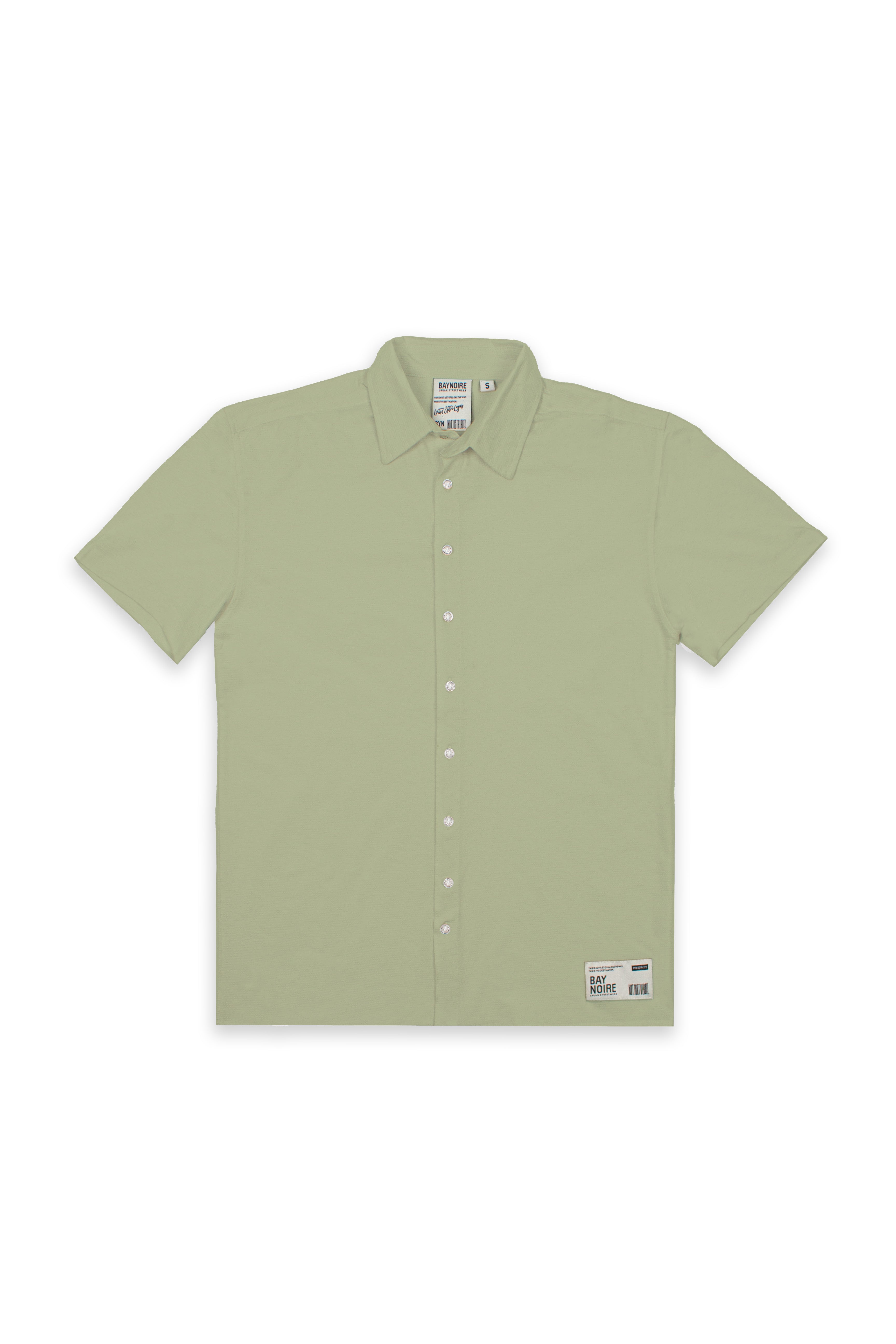 Olive Jacquard Short-Sleeve Shirt
