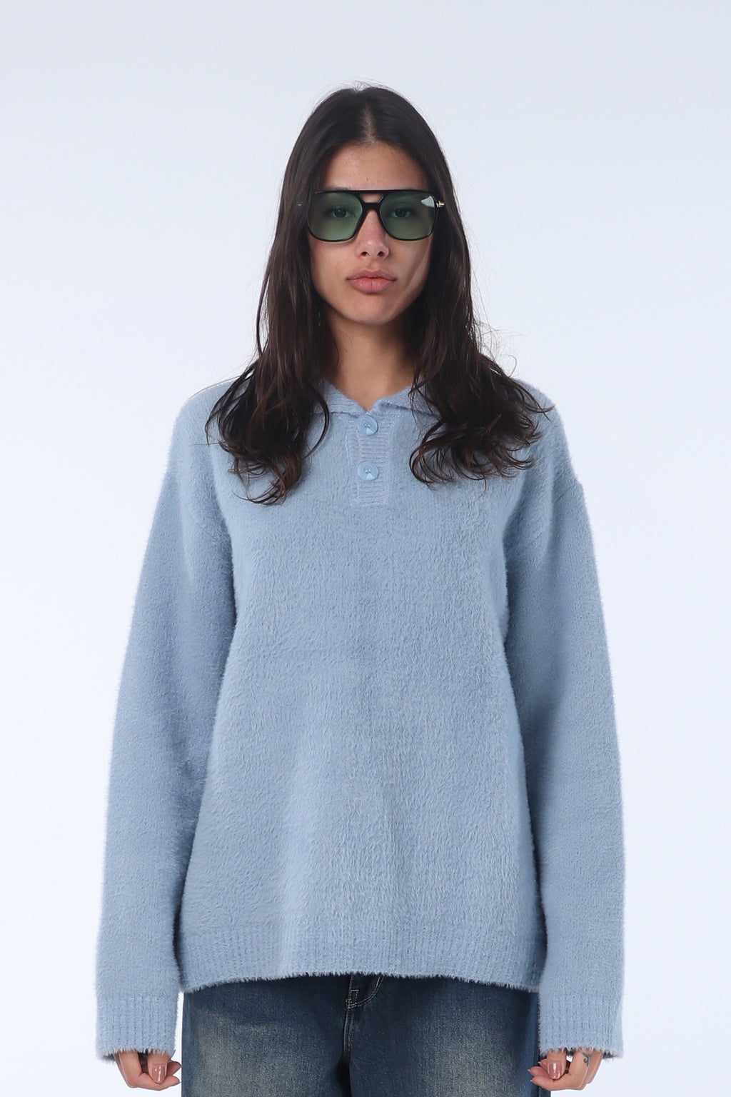 Blue Faux Fur Sweater