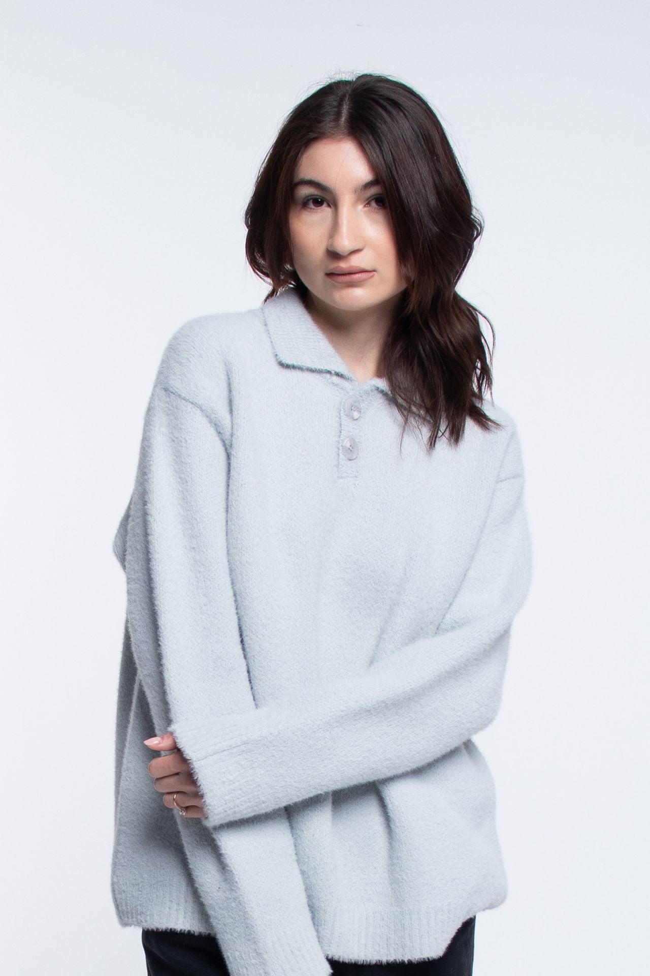 Grey Faux Fur Sweater