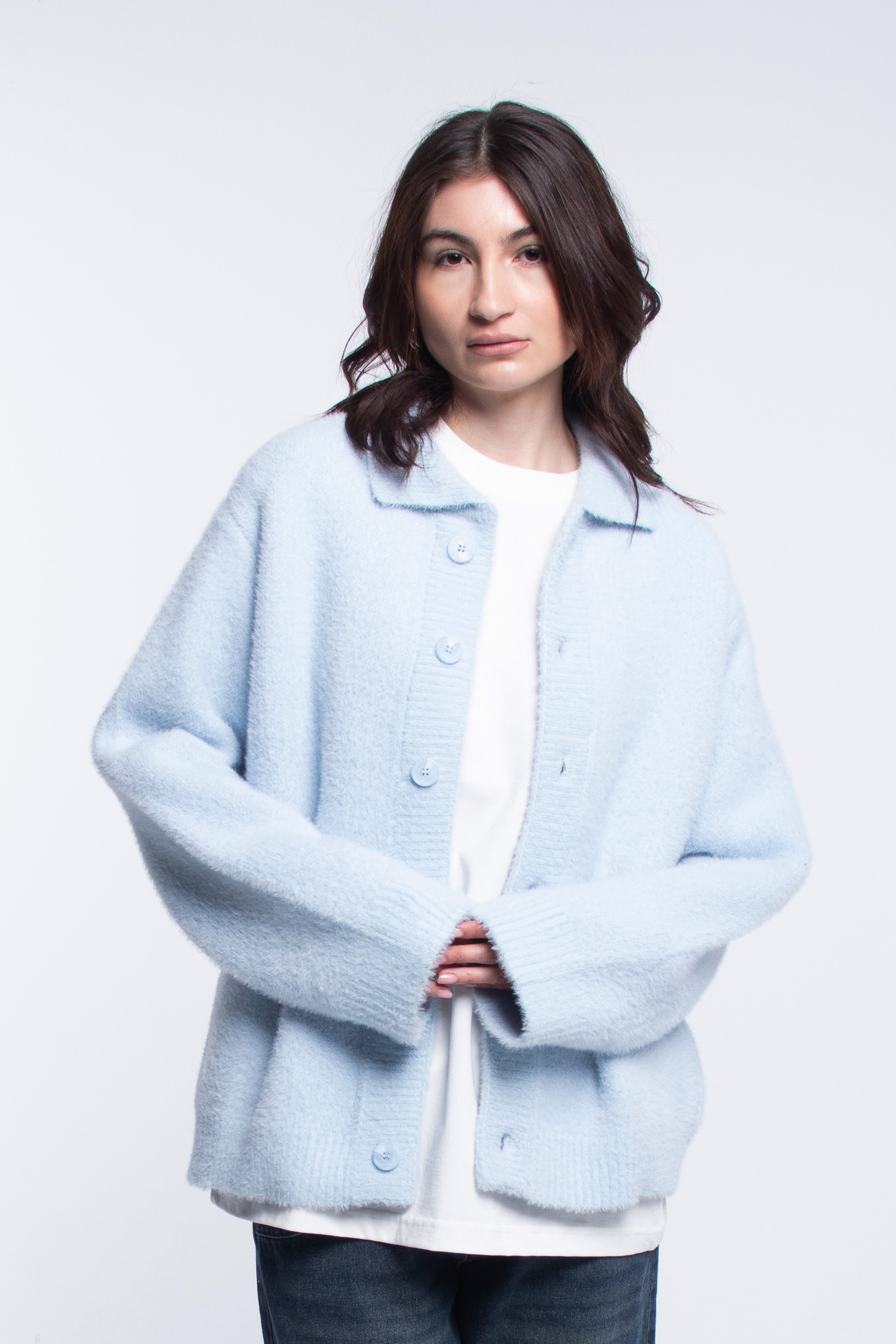 Blue Faux Fur Jacket