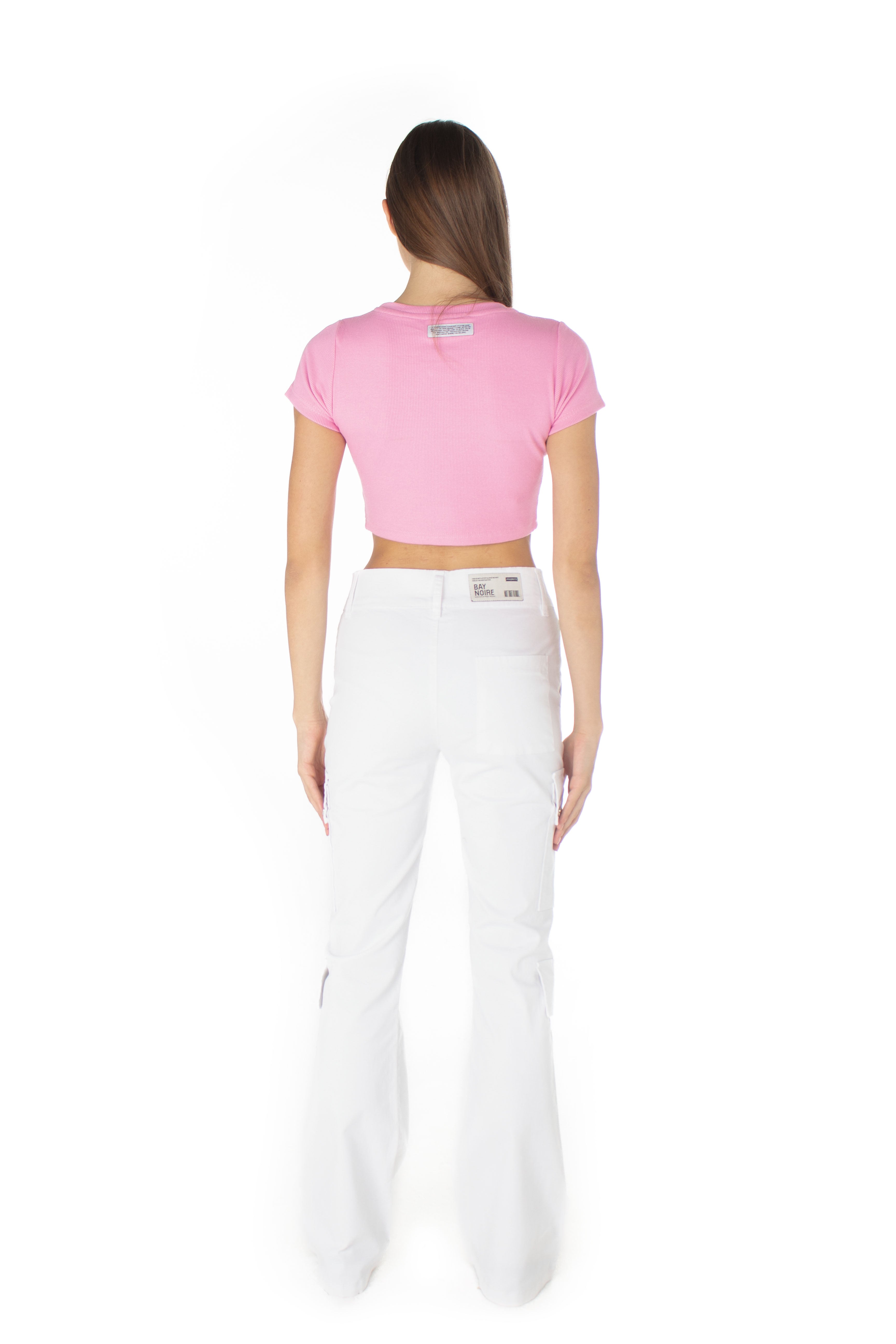 White Wide Leg Cargo Pants