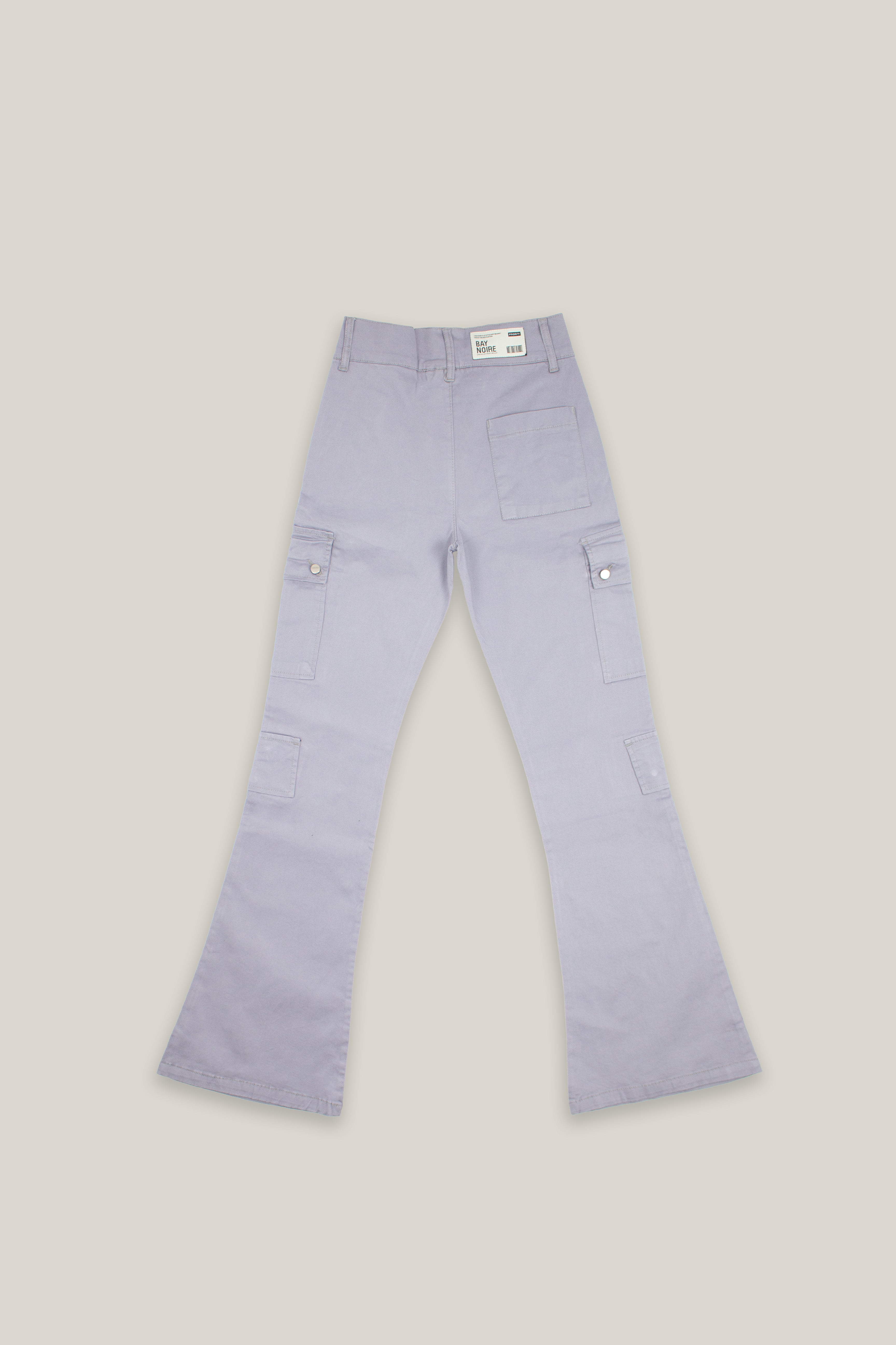 Grey Wide Leg Cargo Pants