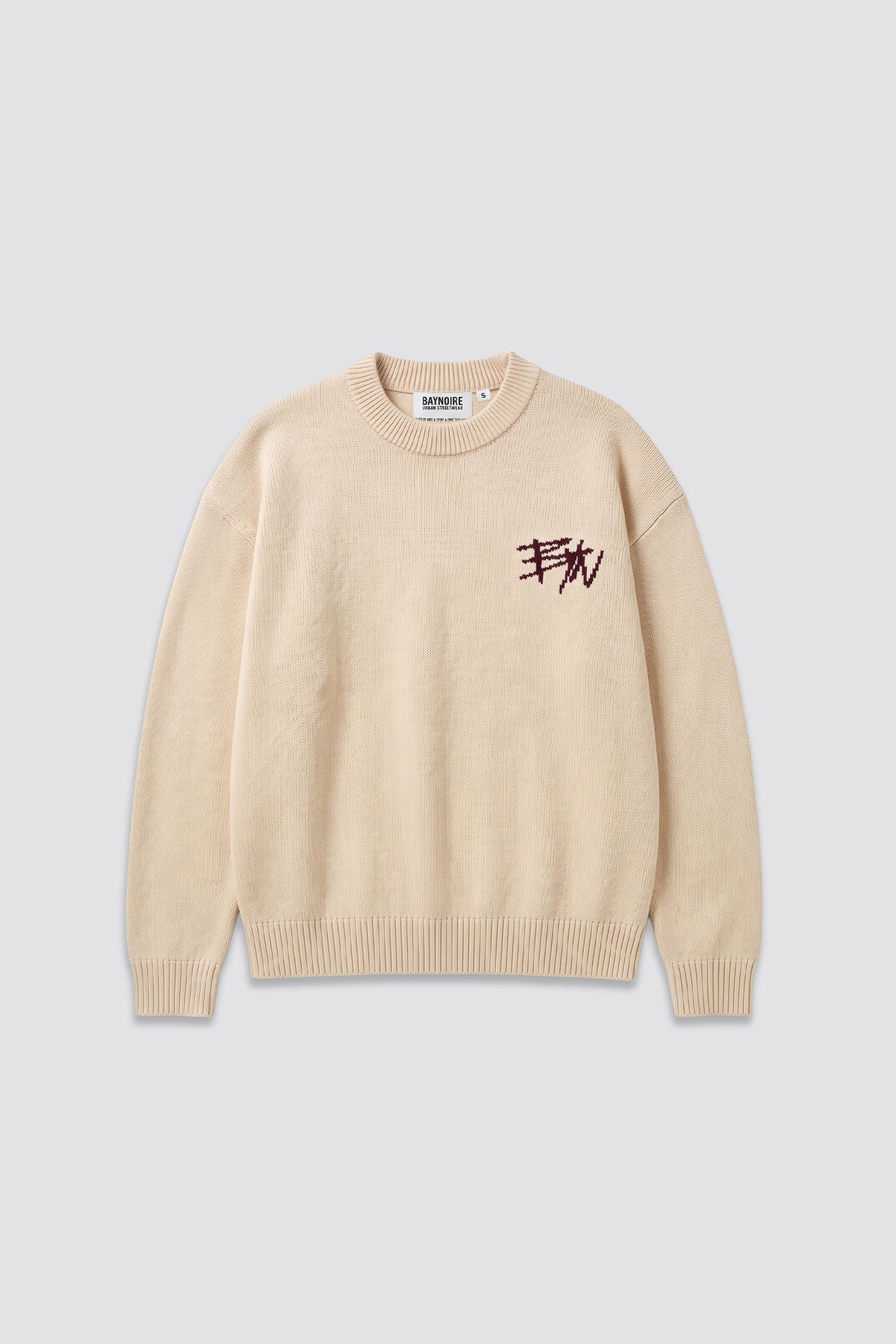 Cream Knitted BYN Emblem Sweatshirt