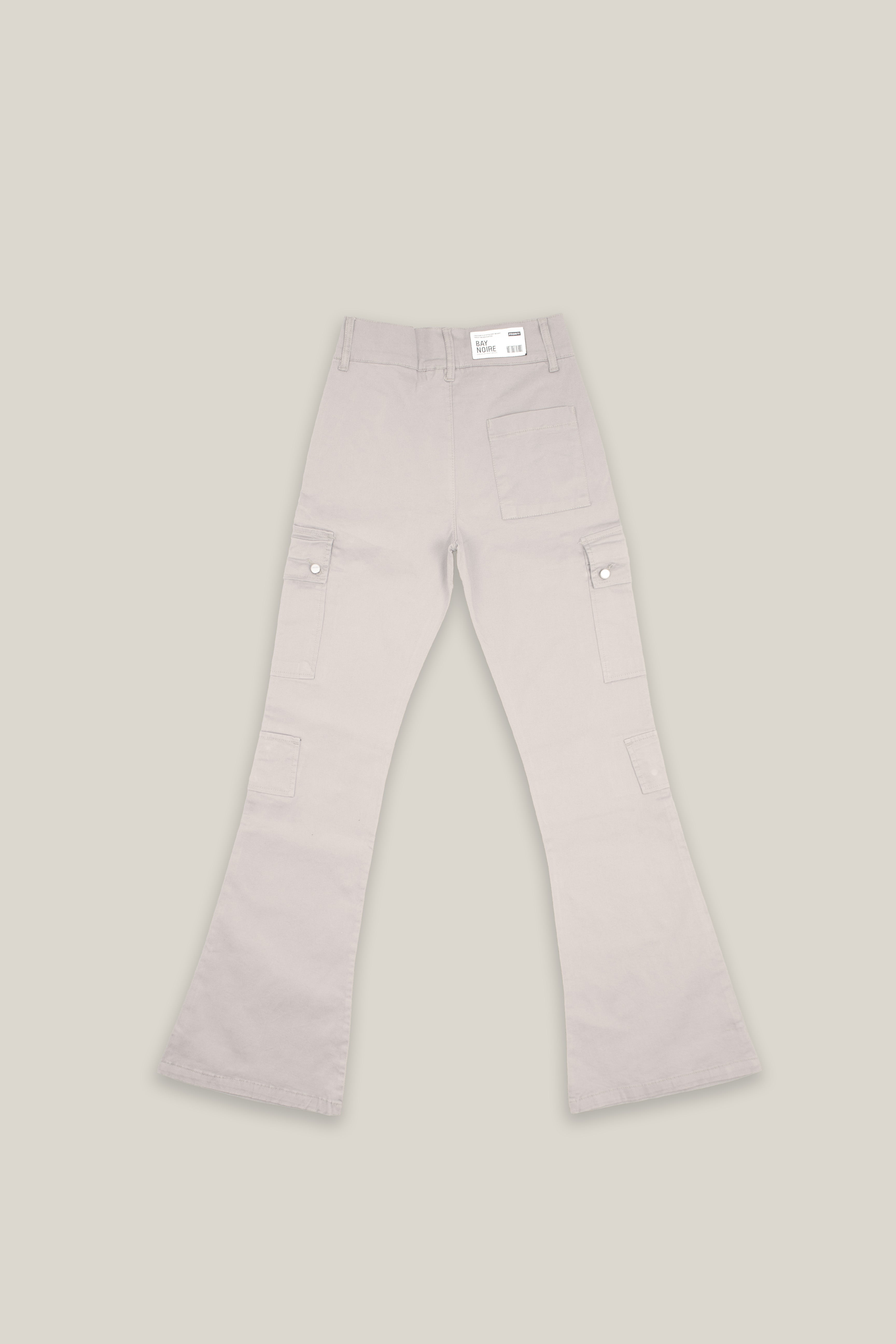 Beige Wide Leg Cargo Pants