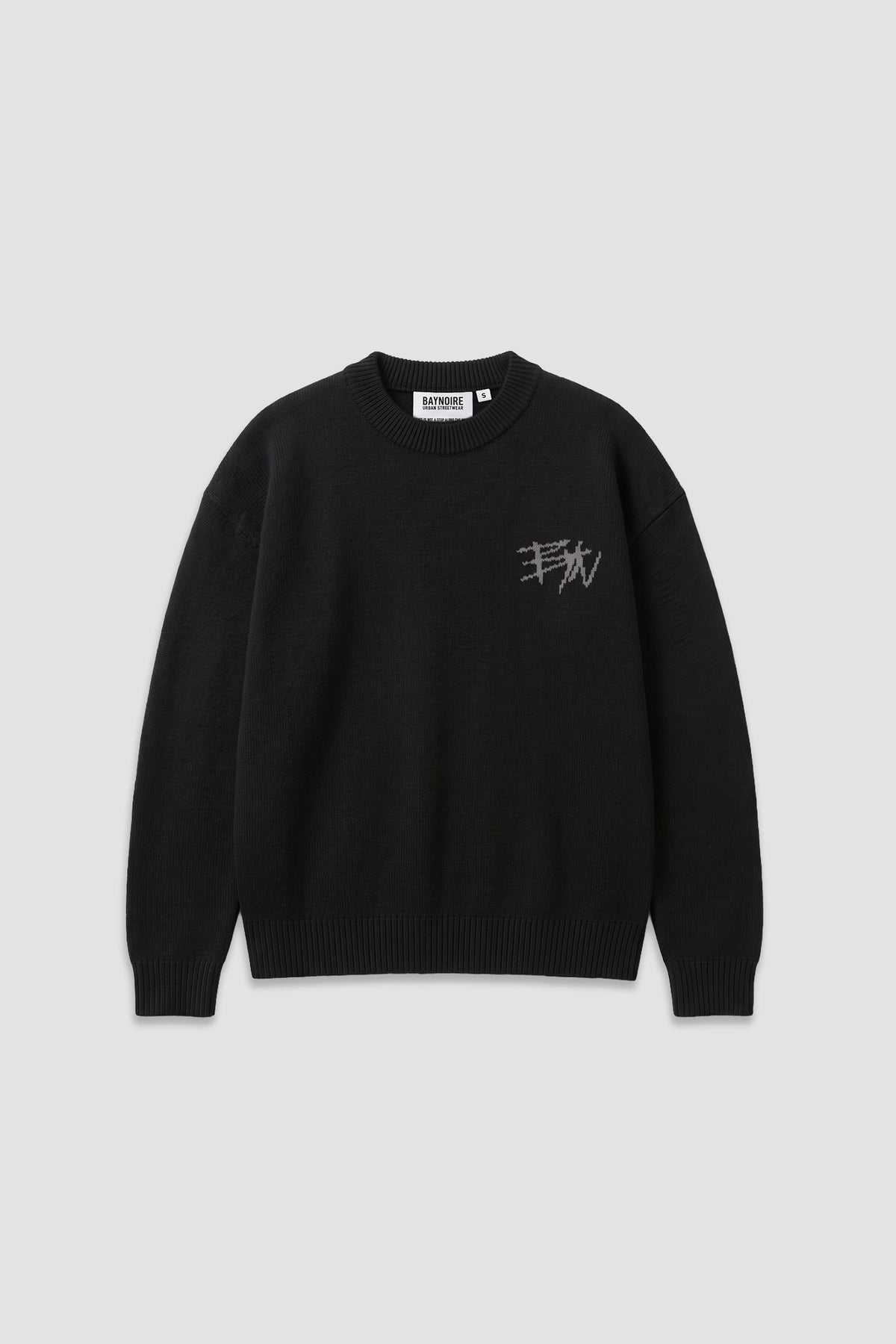 Black Knitted BYN Emblem Sweatshirt