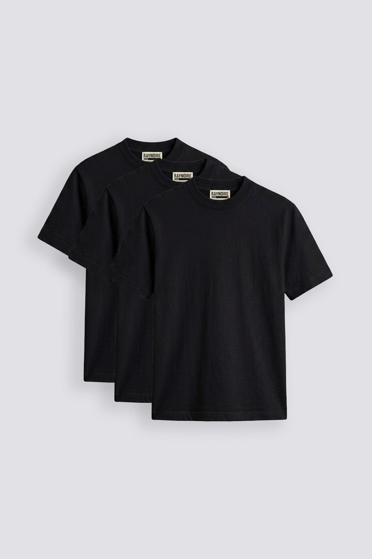 01E Regular Black Pack of 3 T-shirt