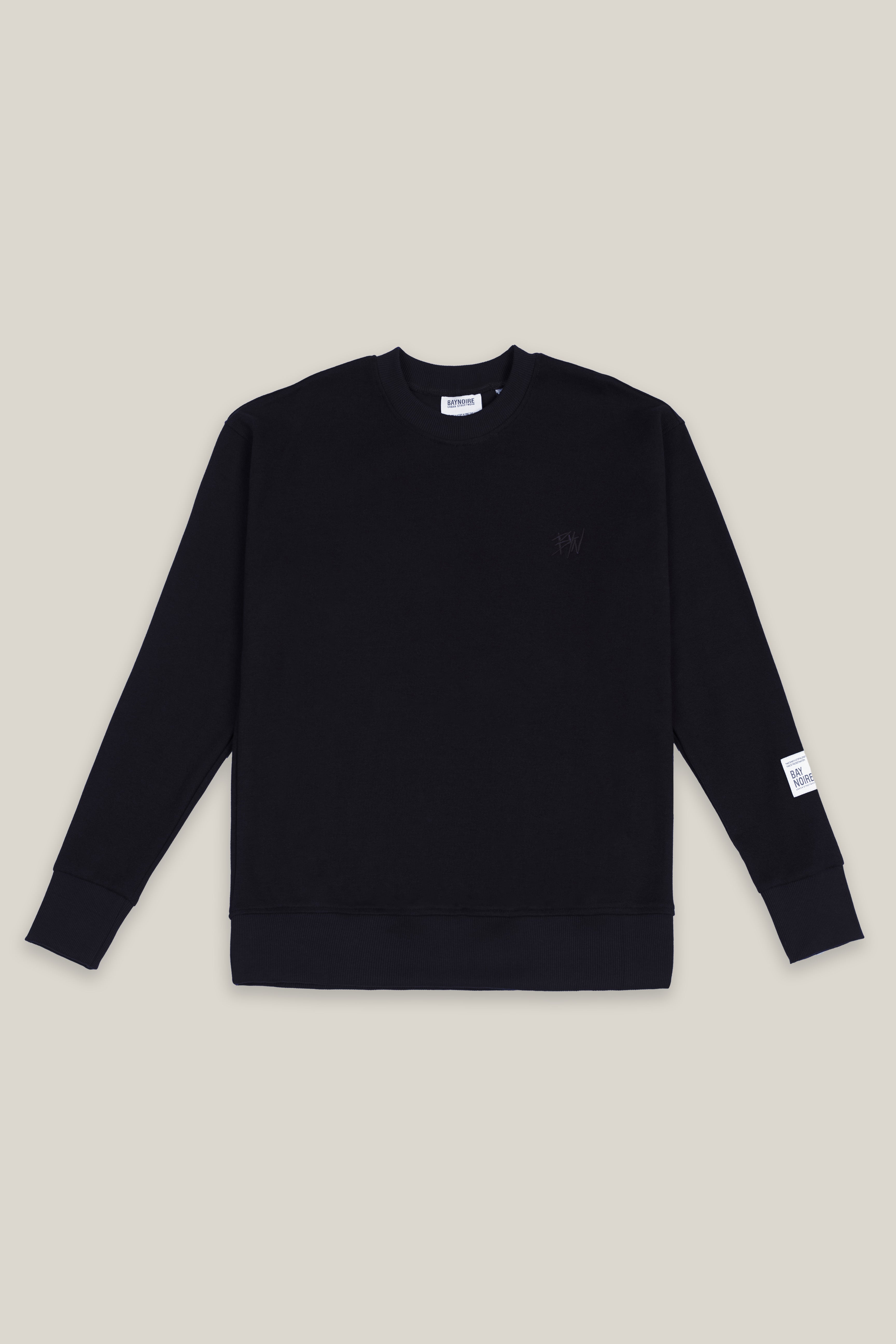 Black Ribbed Sweatshirt
