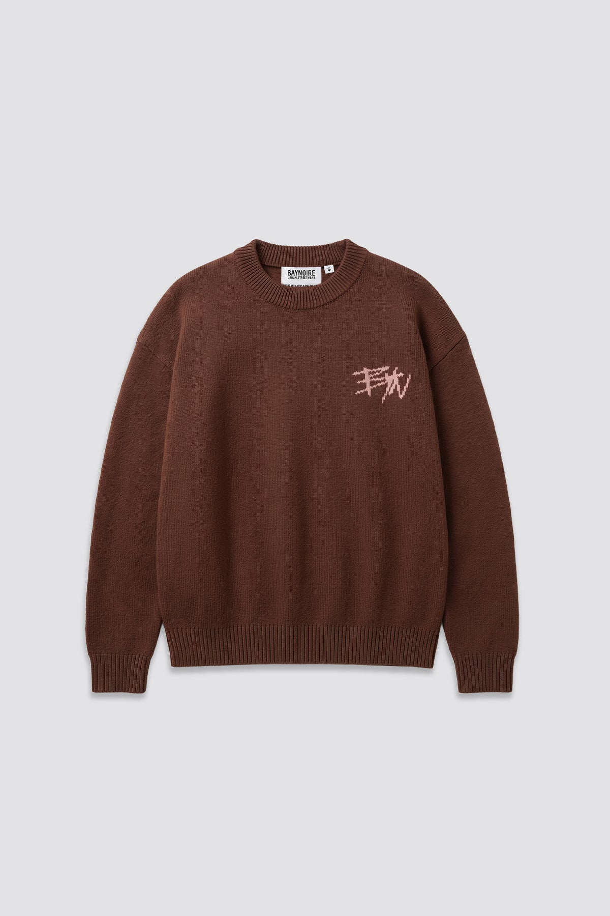 Brown Knitted BYN Emblem Sweatshirt