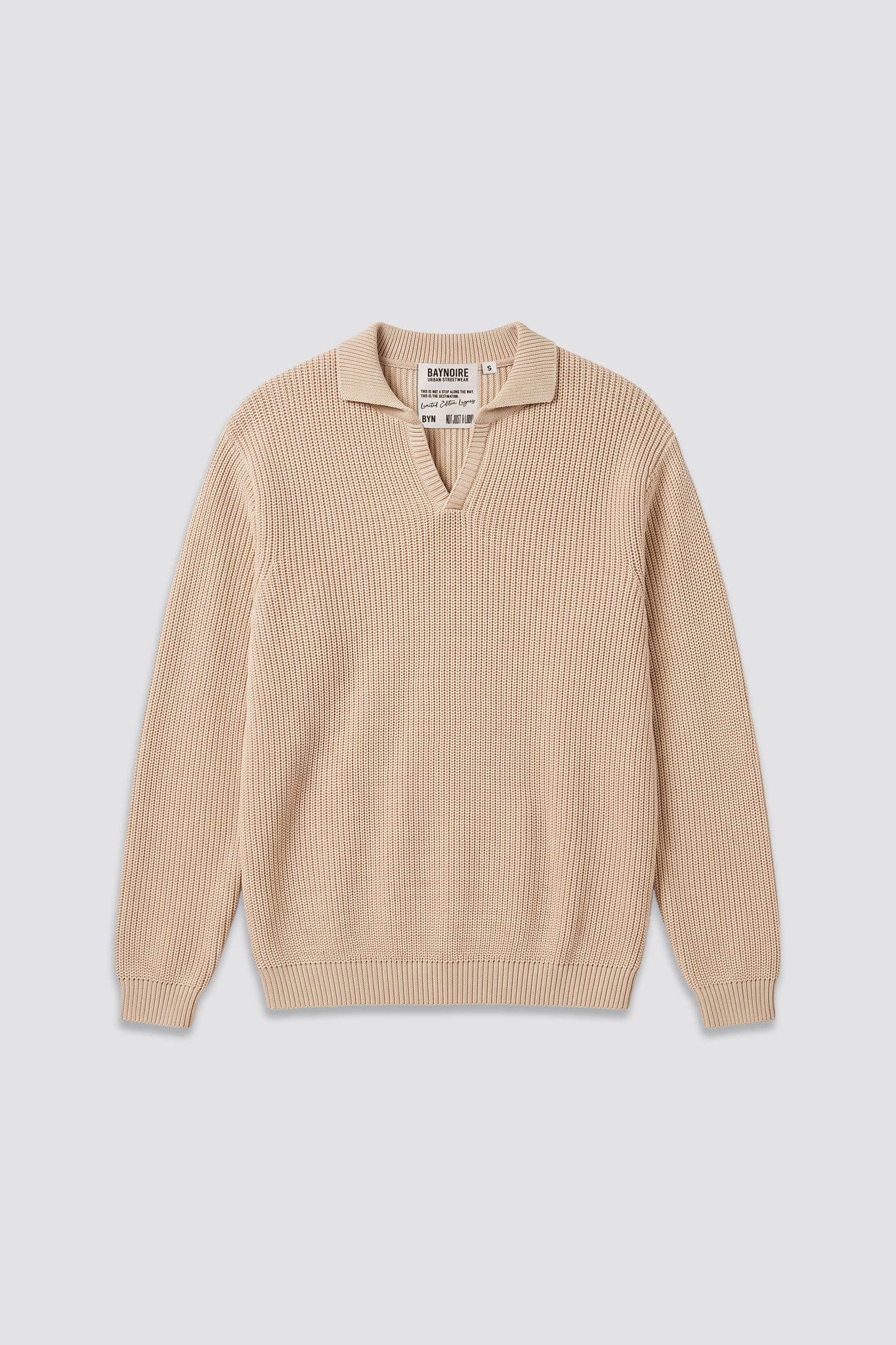 Beige Collar Sweater