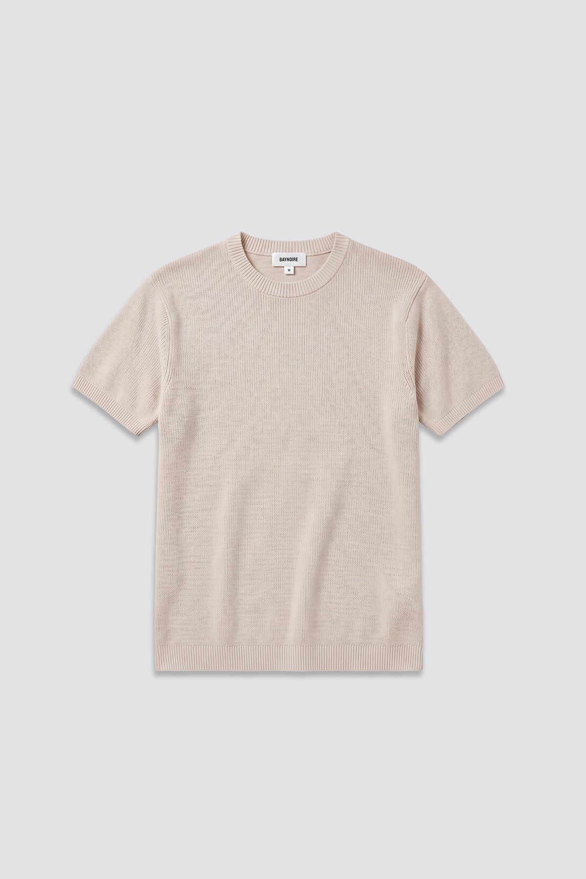 03C Relaxed Cream Knit Cotton T-Shirt