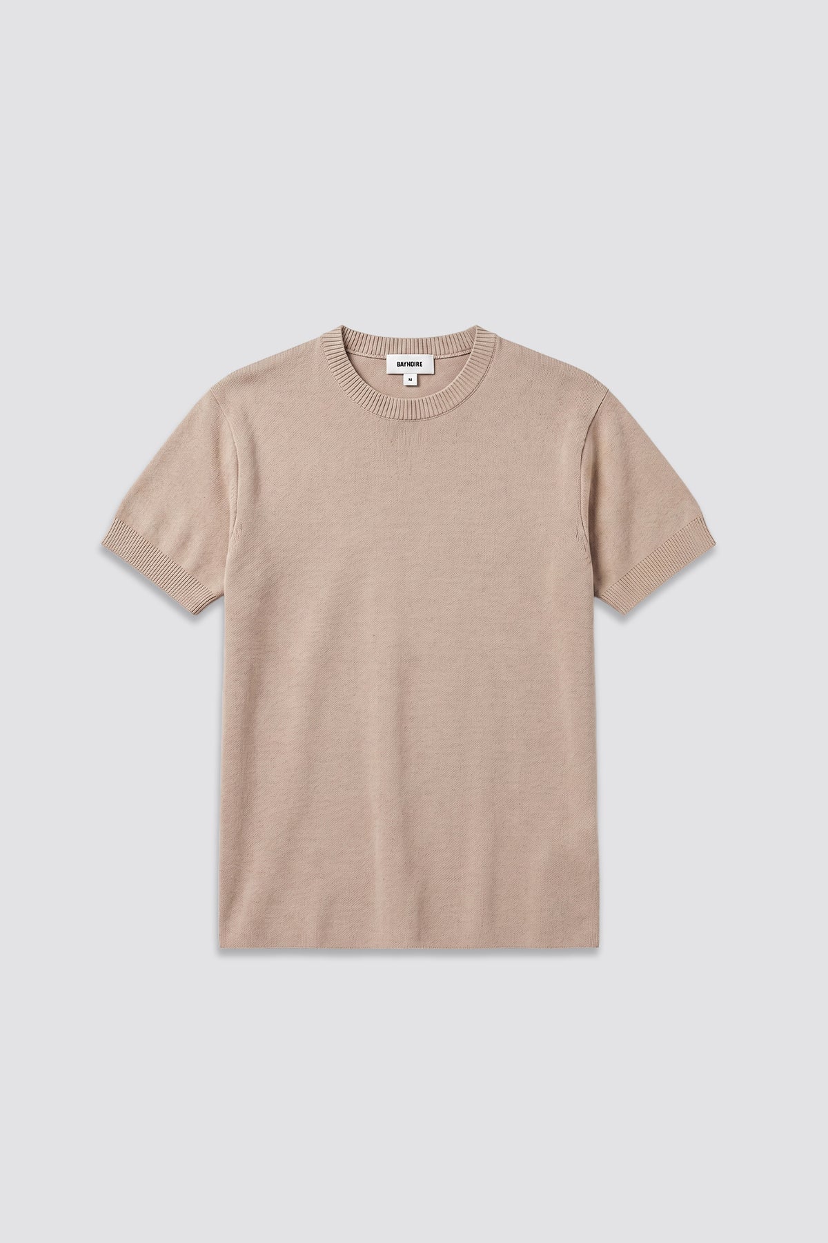 03C Relaxed Beige Purl Knit T-Shirt
