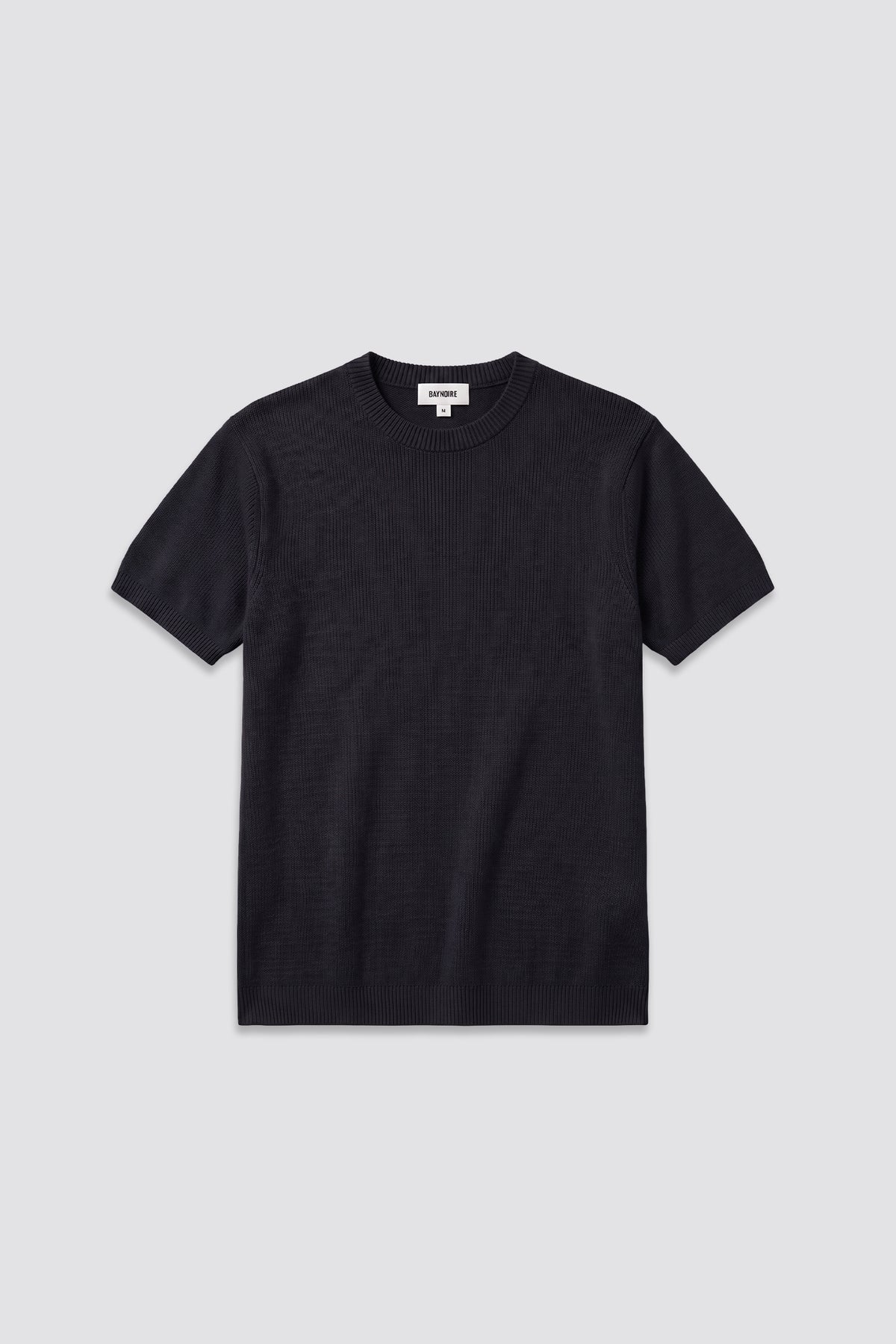 03C Relaxed Black Knit Cotton T-Shirt