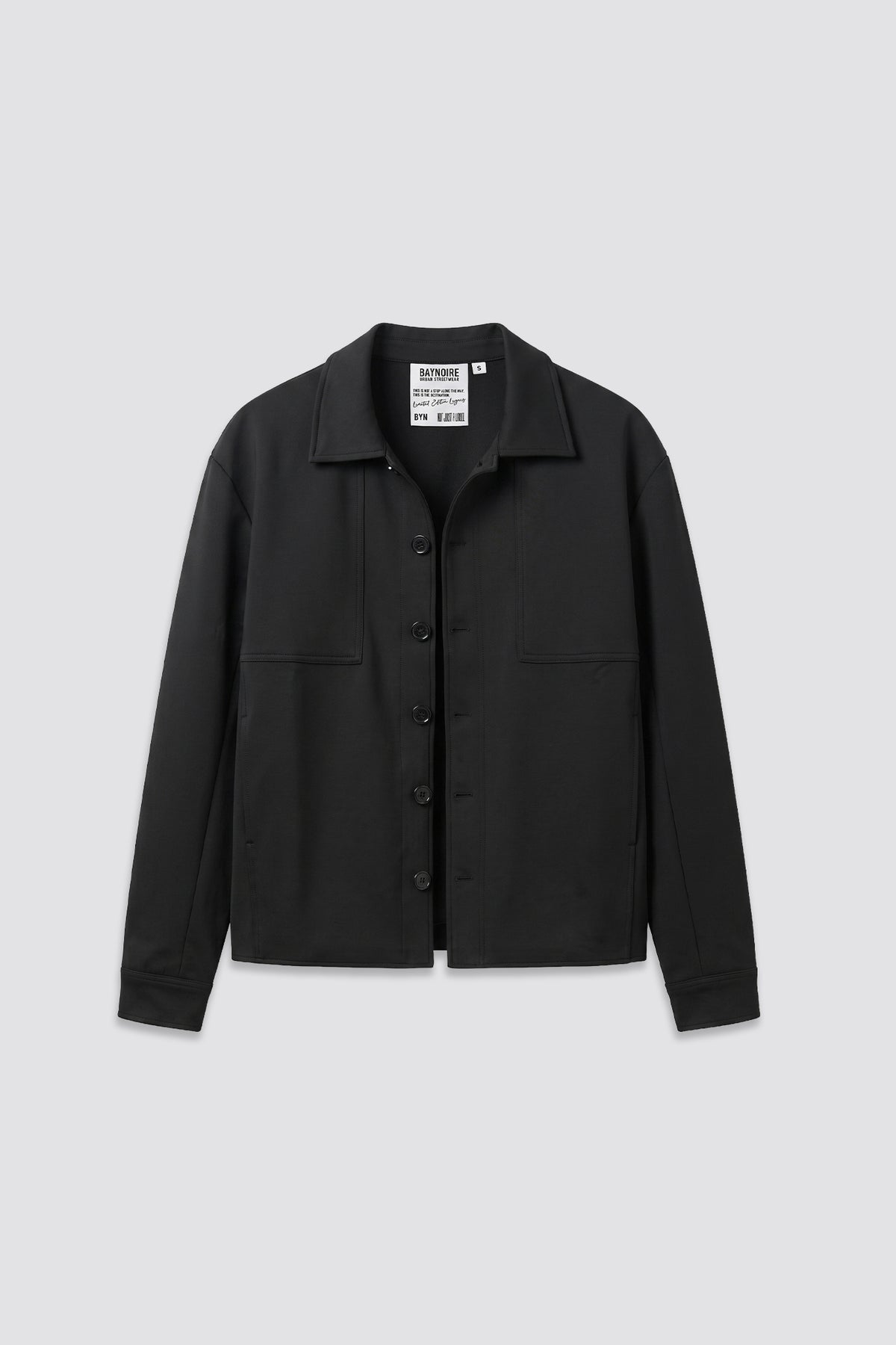 Black Lightweight Button-Up Jacket