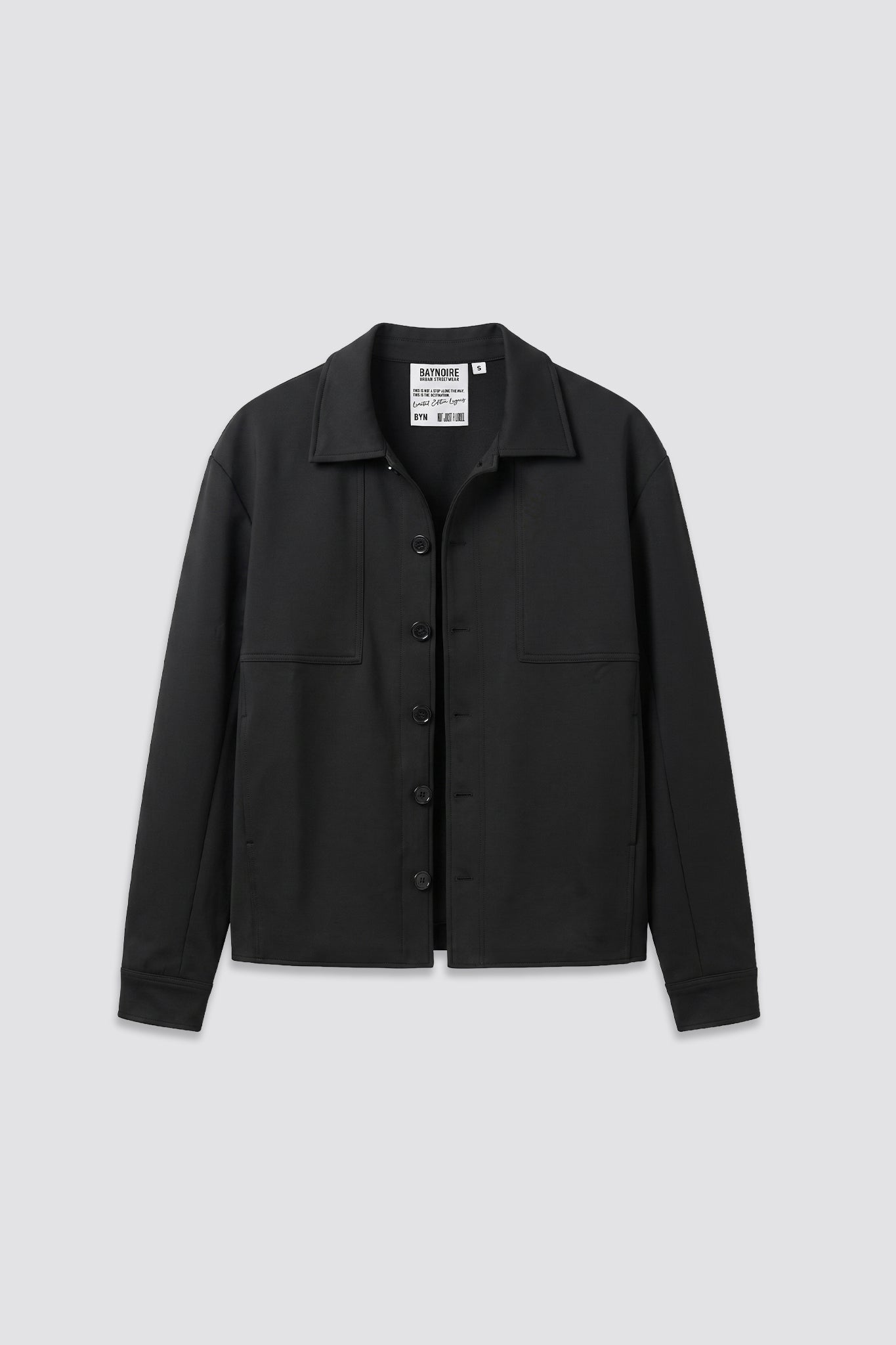 Black Lightweight Button-Up Jacket