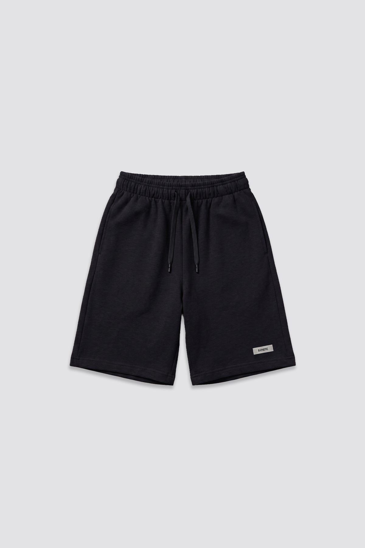 0IE Relaxed Black Long Sweatshorts