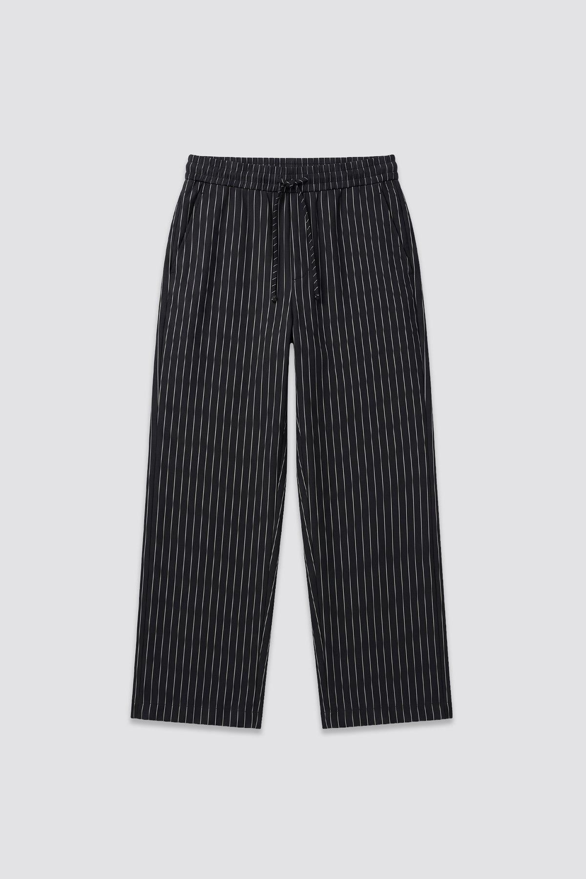 Black Pinstripe Wide Leg Trousers