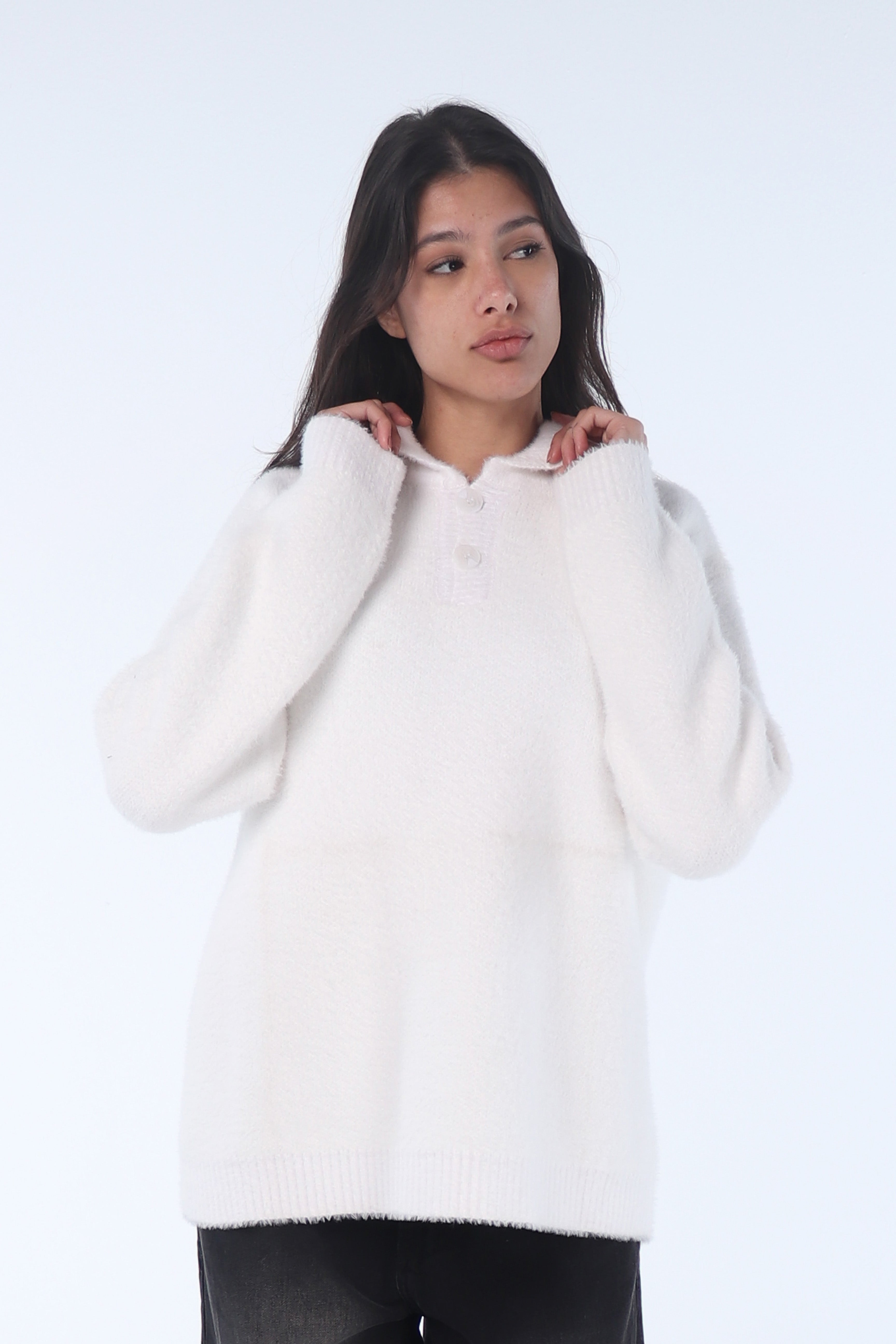 White Faux Fur Sweater