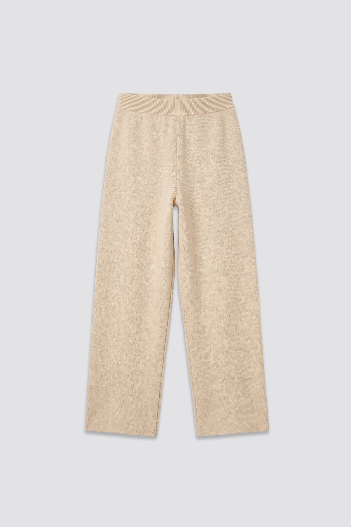 Cream Knitted BYN Emblem Pants