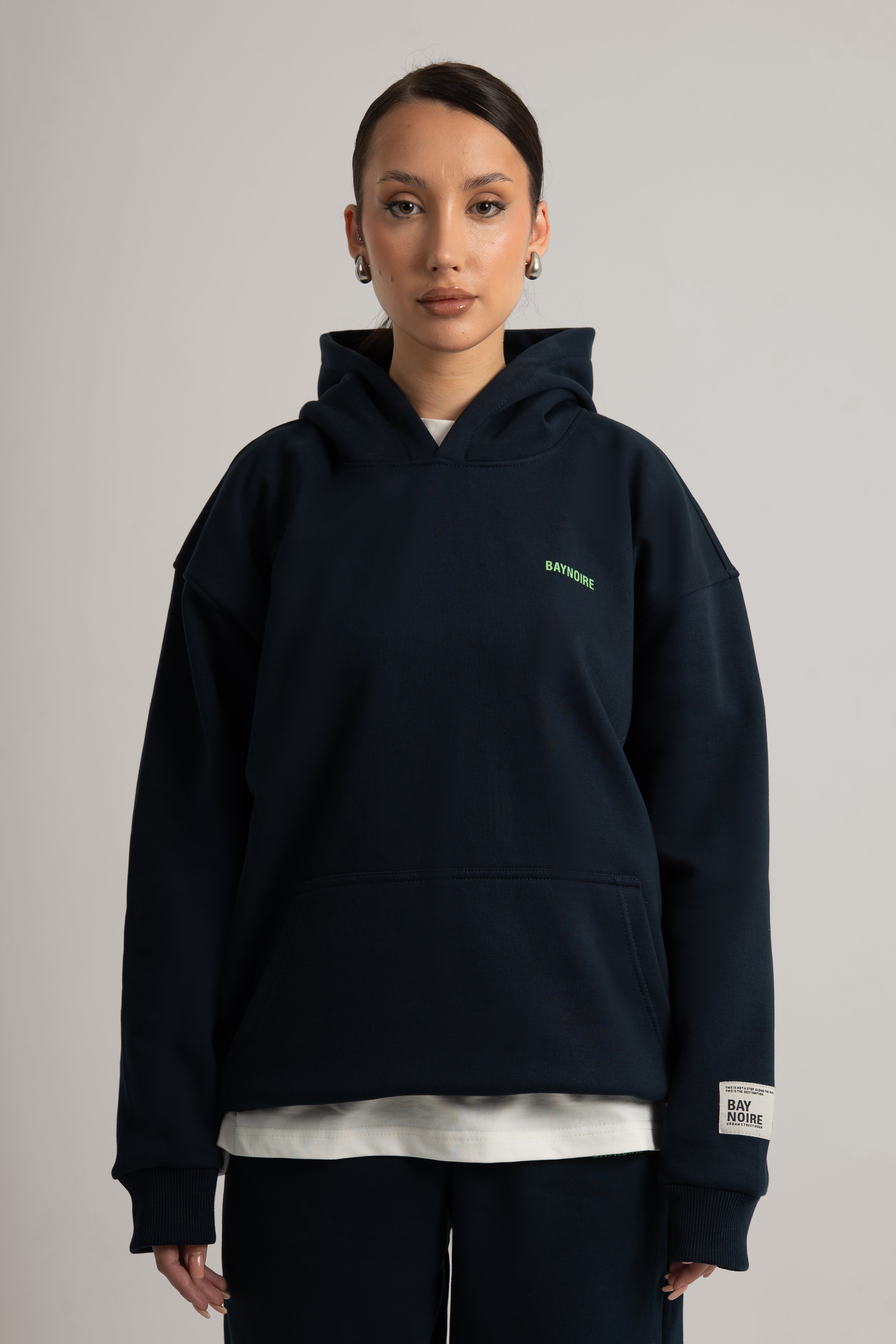 Navy Logo II PL Oversized Hoodie