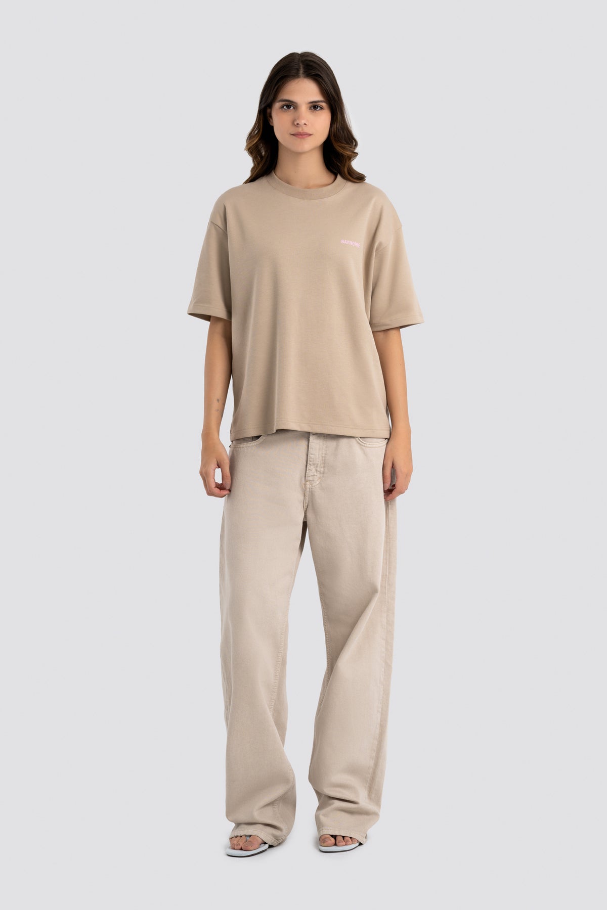 02P Oversized Taupe T-shirt
