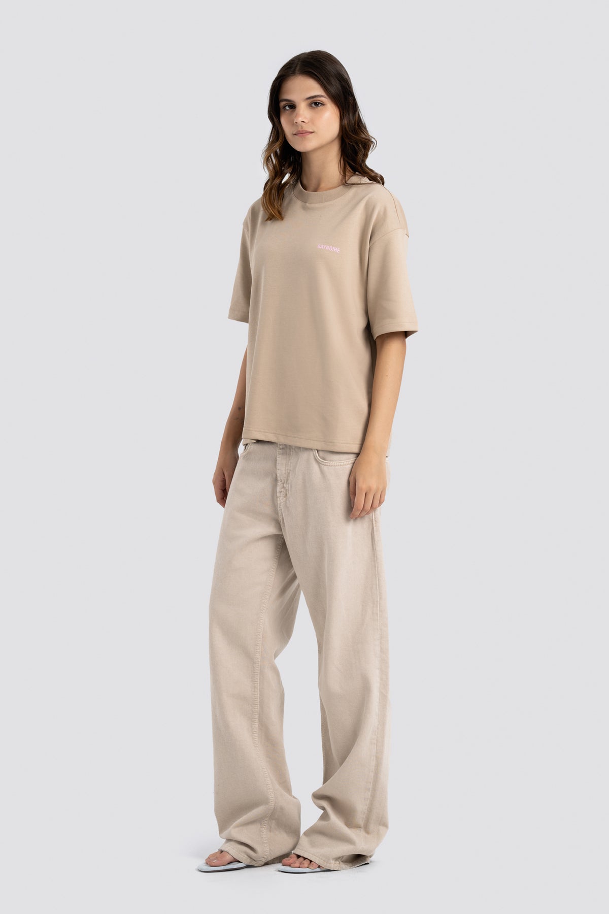 02P Oversized Taupe T-shirt