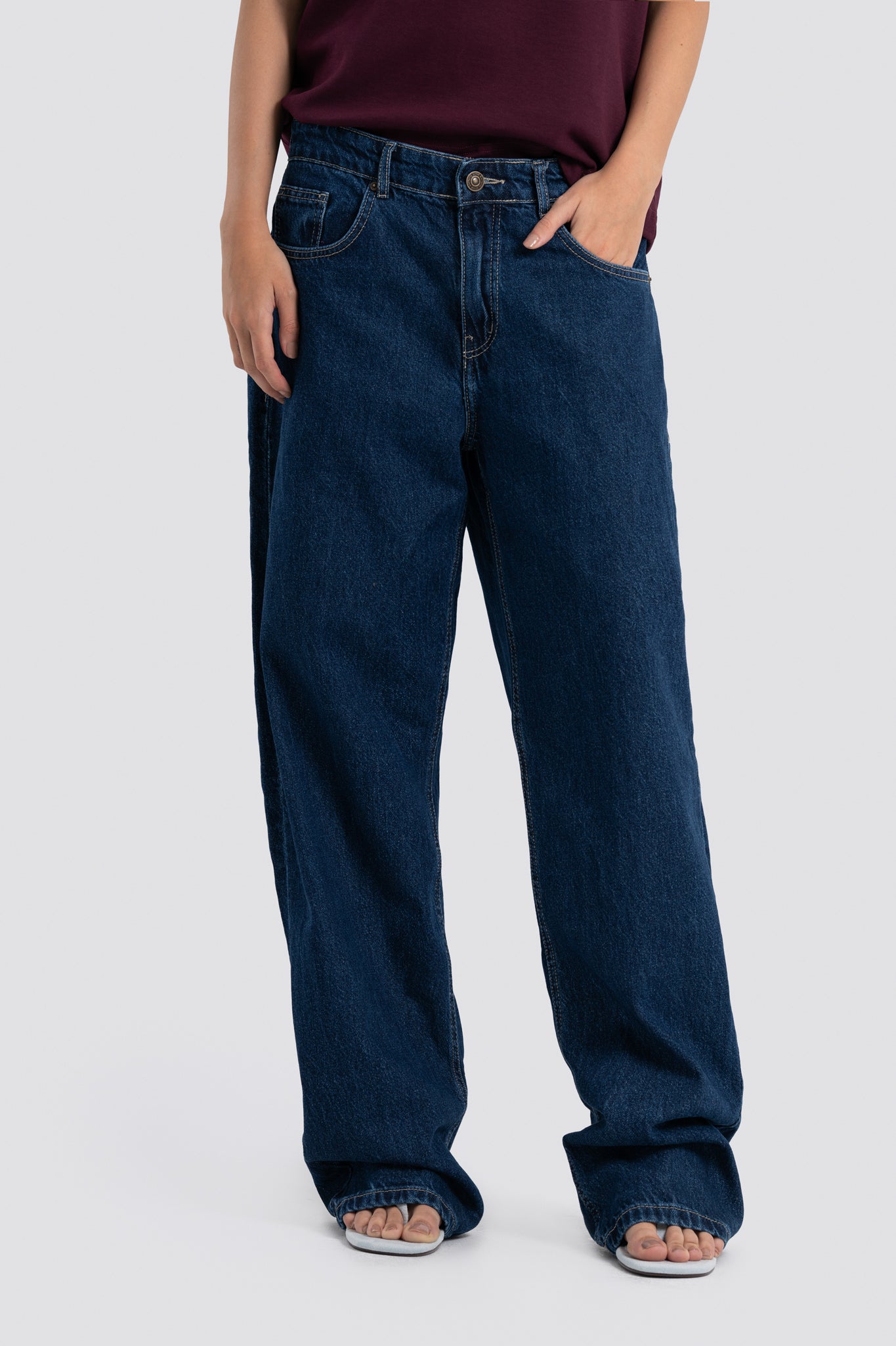 06D-1 Dark Blue Relaxed Jeans