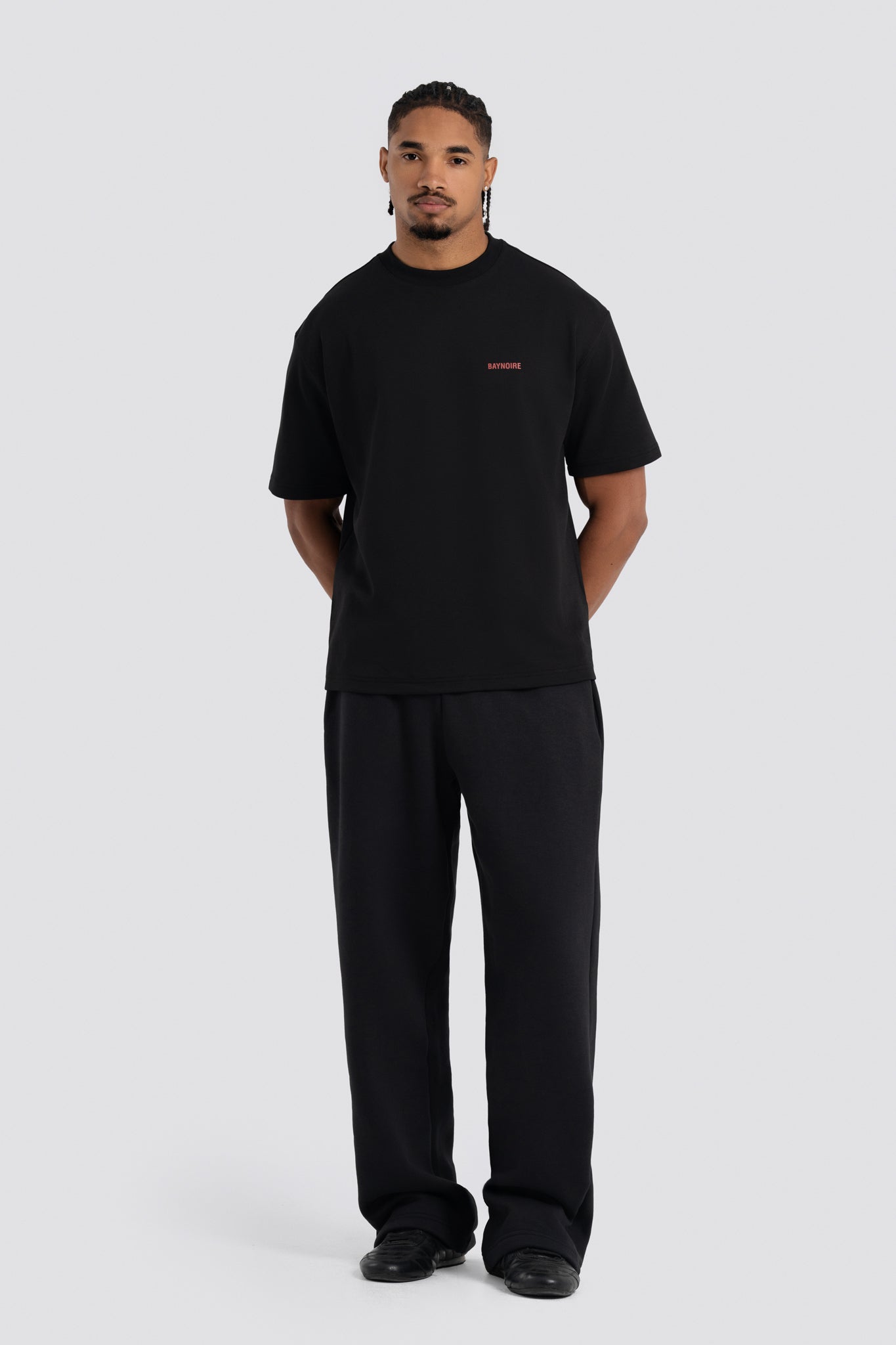 01E Wide Leg Black Heavyweight Sweatpants