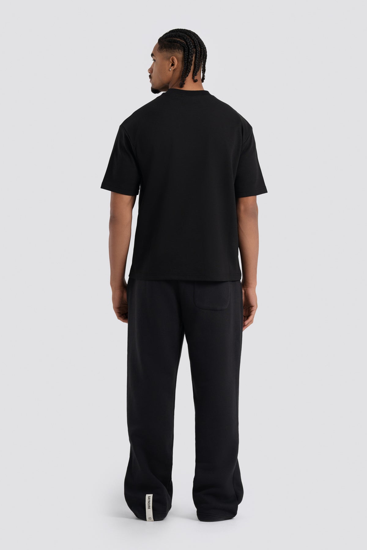 01E Wide Leg Black Heavyweight Sweatpants