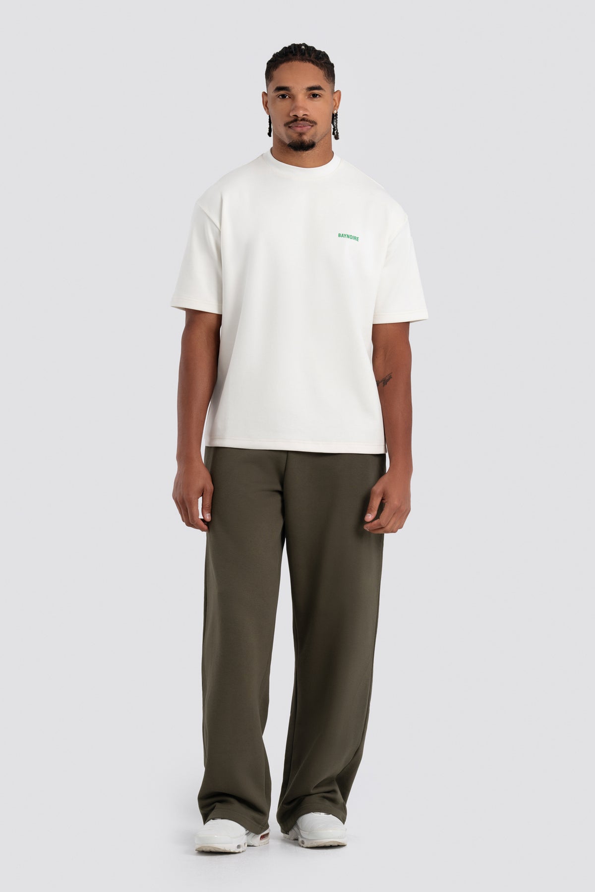 01E Wide Leg Olive Lightweight Sweatpants