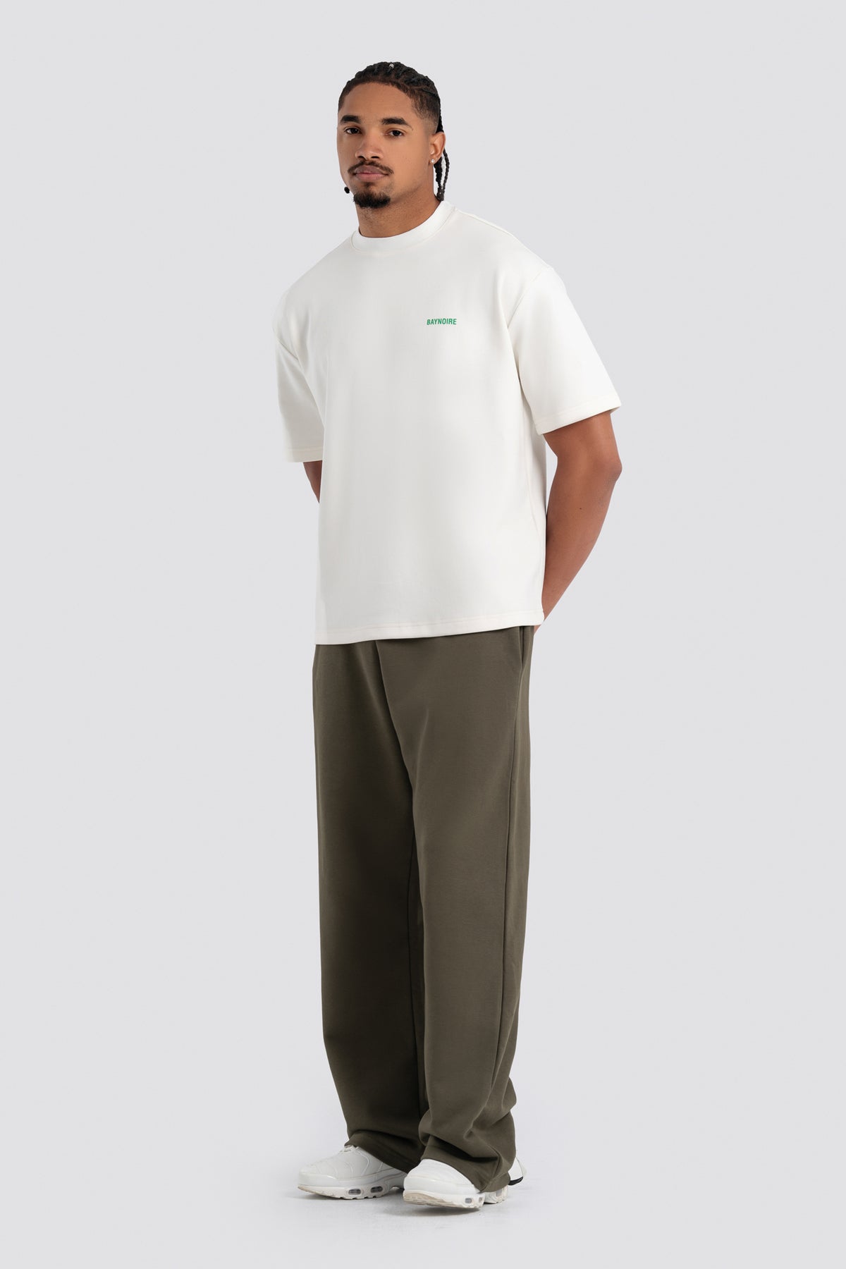01E Wide Leg Olive Lightweight Sweatpants