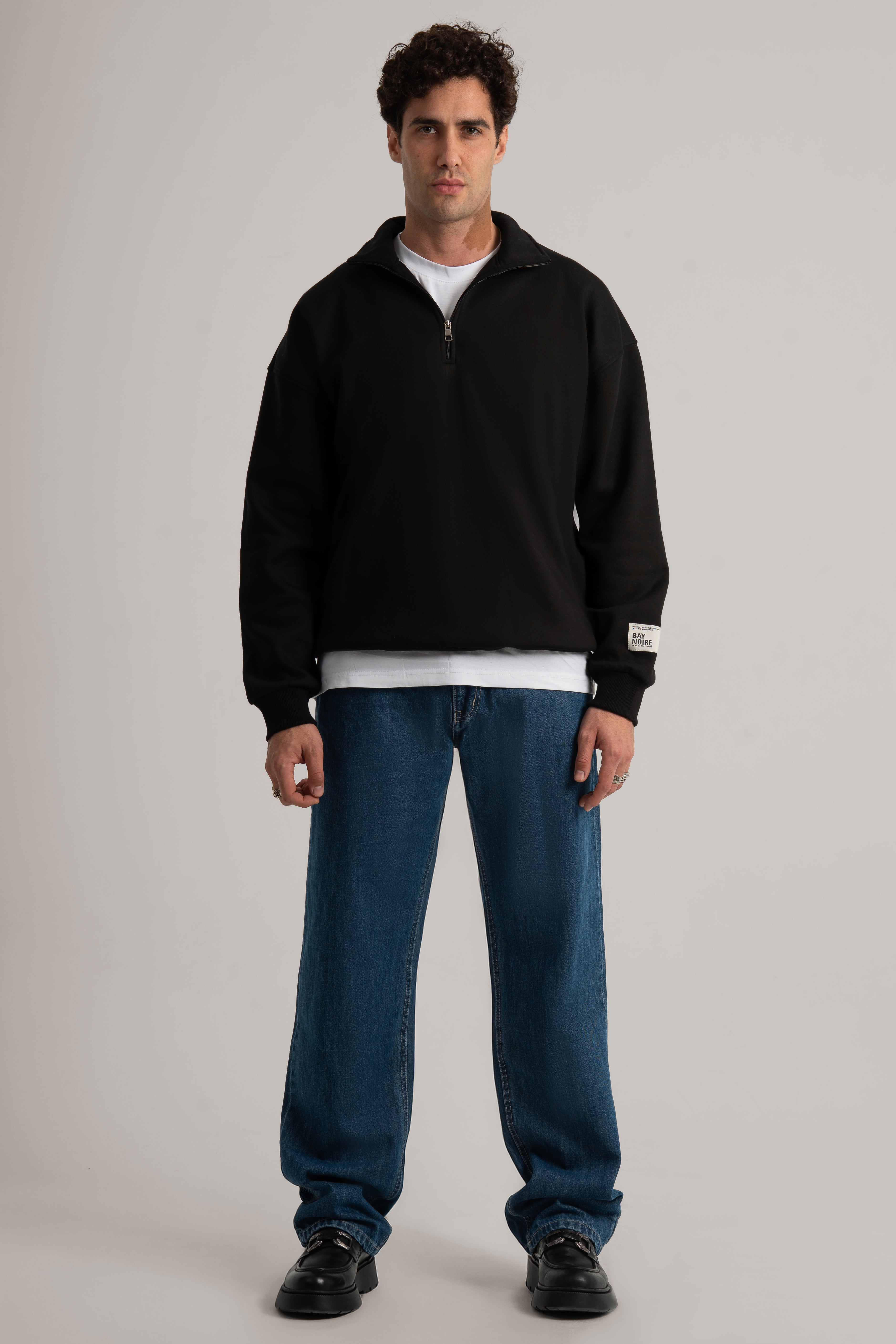 Black Q-Zipper Sweatshirt V3