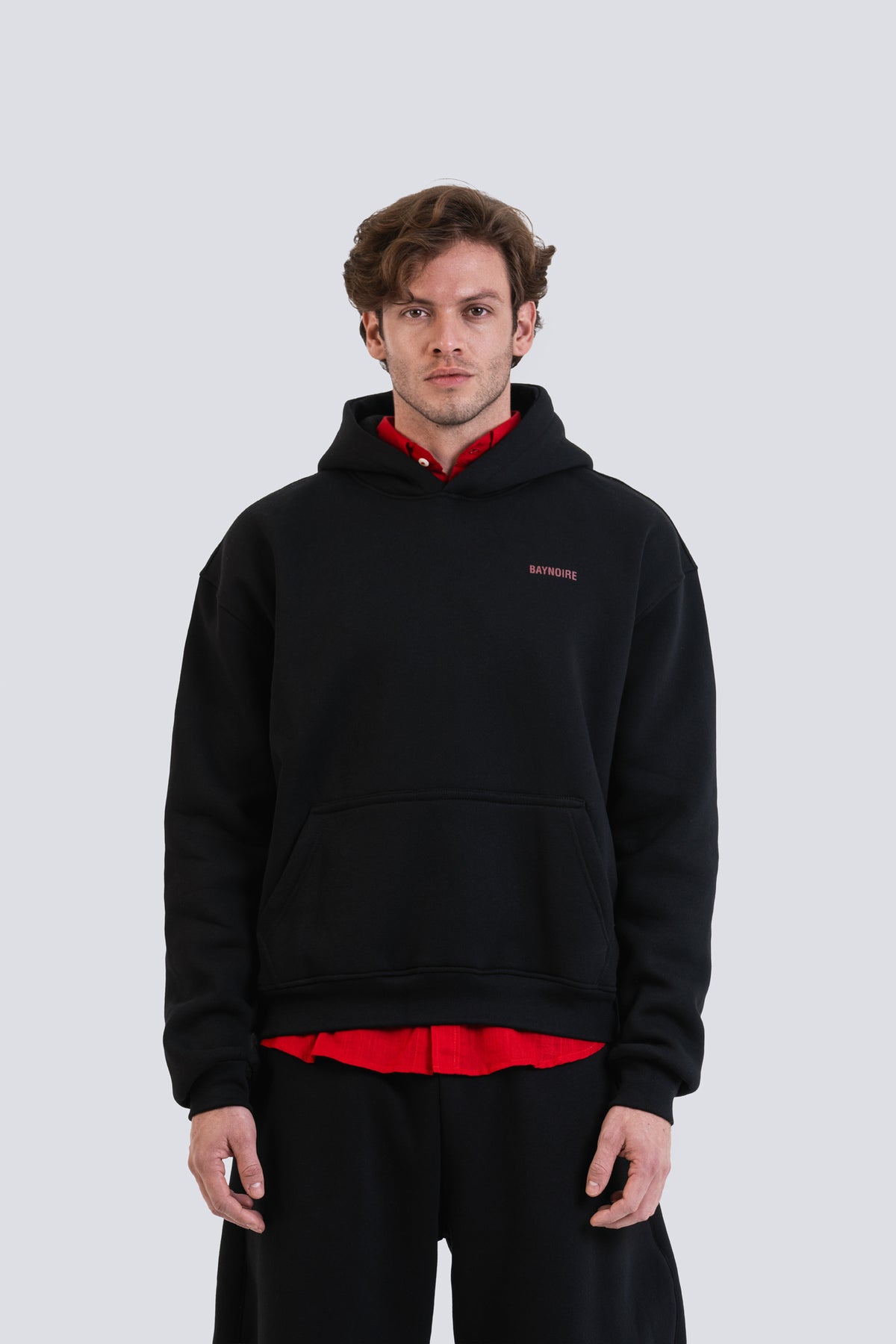 02P Oversized Black Hoodie