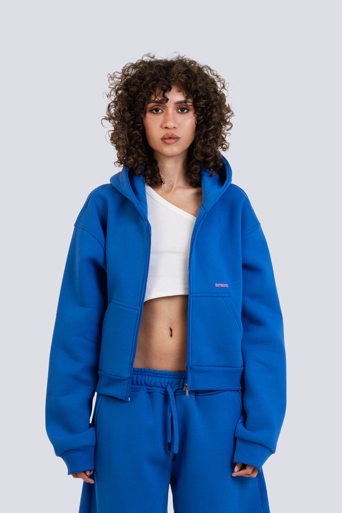 02P Oversized Royal Blue Zipped Hoodie