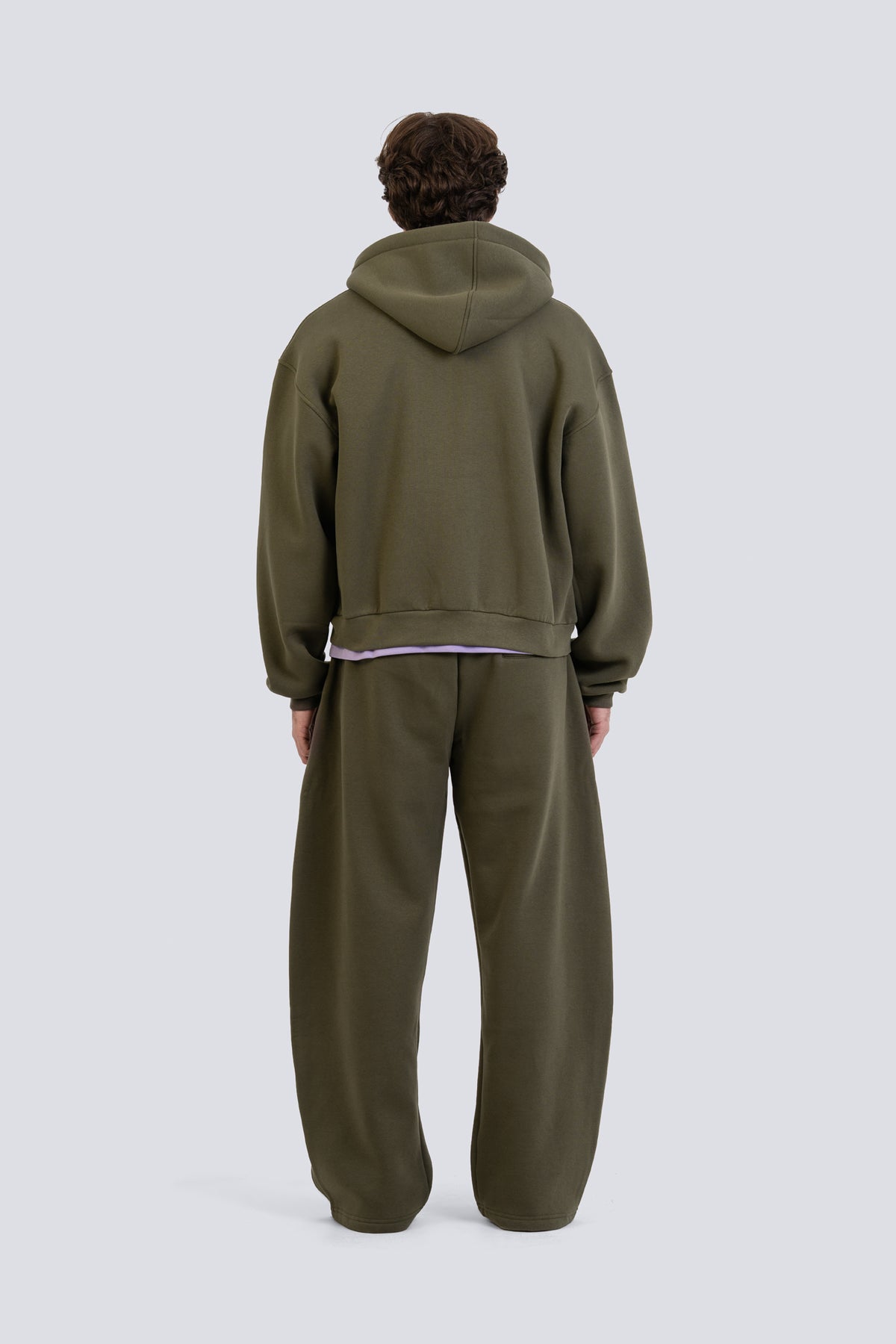 02P Oversized Olive Zipped Hoodie